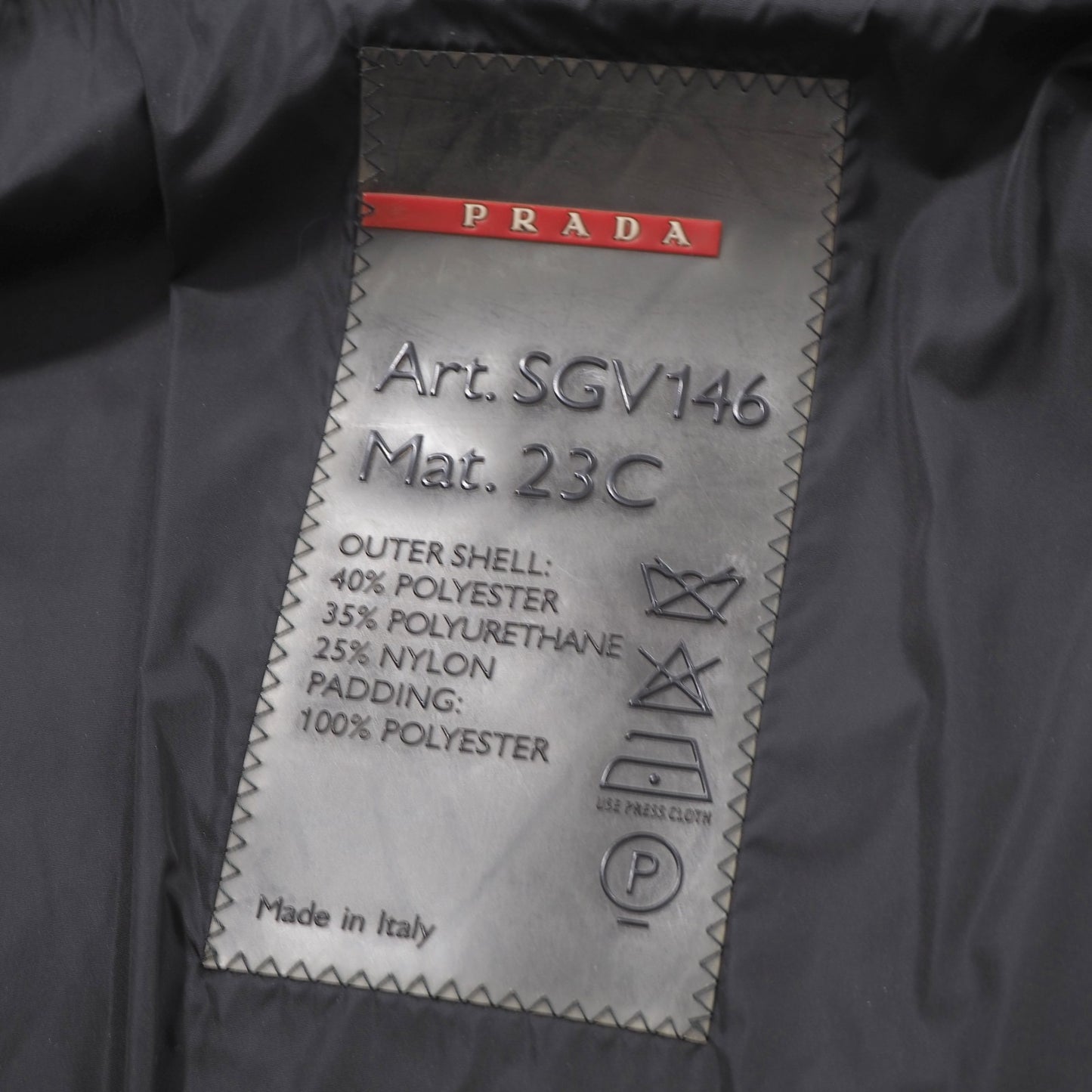 プラダ PRADA SPORT パデッド ジャケット 中綿 52 グレー メンズ 正規品 6-ZA016