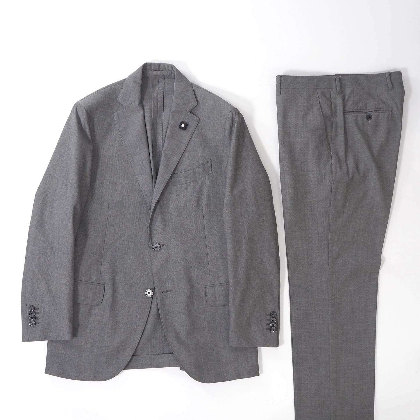 ラルディーニ LARDINI イタリア製 スーツ ジャケット パンツ ブートニエール 50 グレー メンズ 正規品 6-ZA018