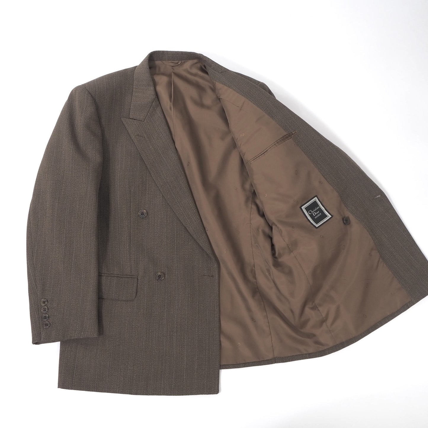 クリスチャンディオール Christian Dior MONSIEUR ヴィンテージ ダブルブレスト スーツ 96-82-175 ブラウン系 メンズ 正規品 6-ZA019