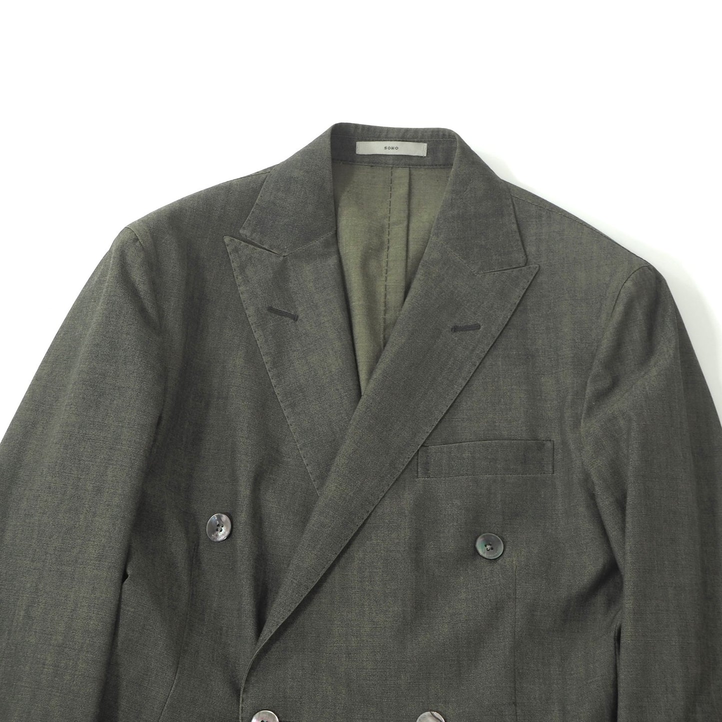 ボリオリ BOGLIOLI イタリア製 アンコン ダブルブレスト スーツ ジャケット パンツ 44 カーキ メンズ 正規品 6-ZA020