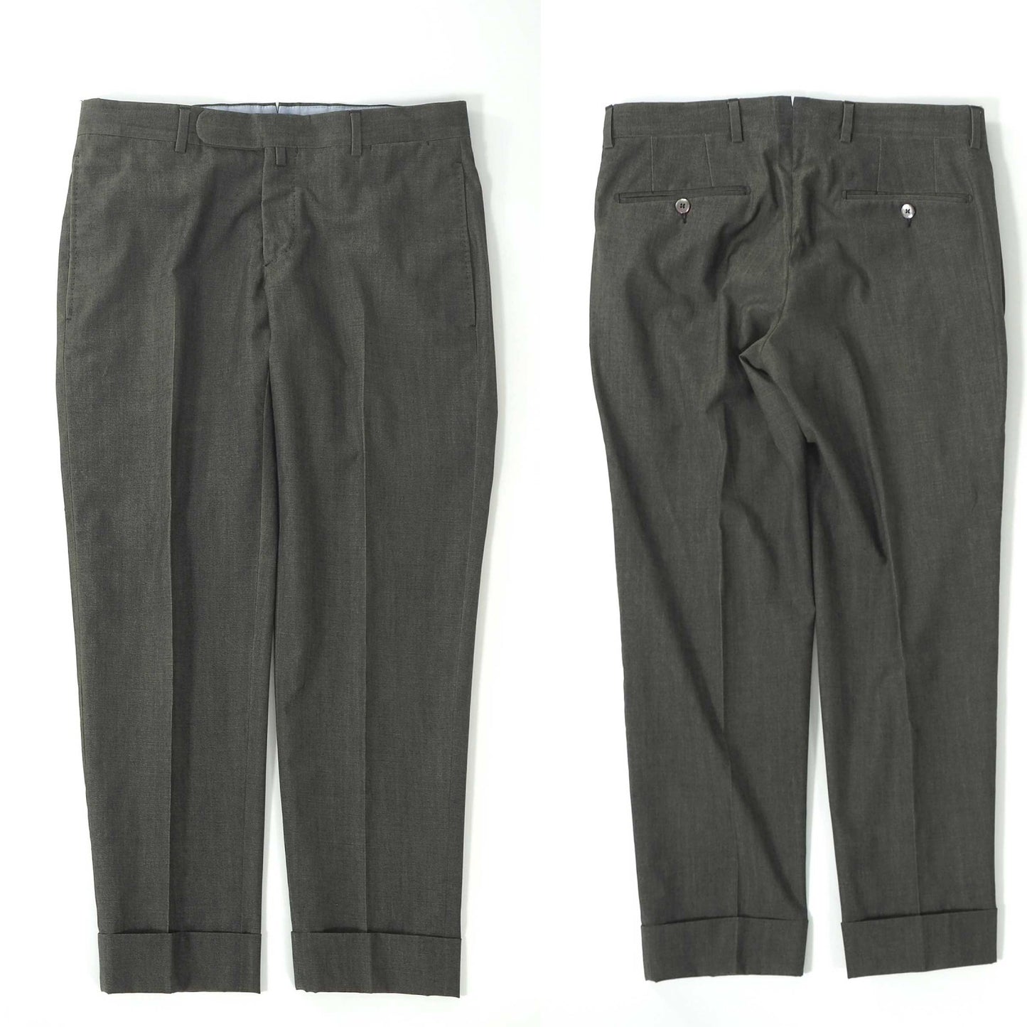 ボリオリ BOGLIOLI イタリア製 アンコン ダブルブレスト スーツ ジャケット パンツ 44 カーキ メンズ 正規品 6-ZA020