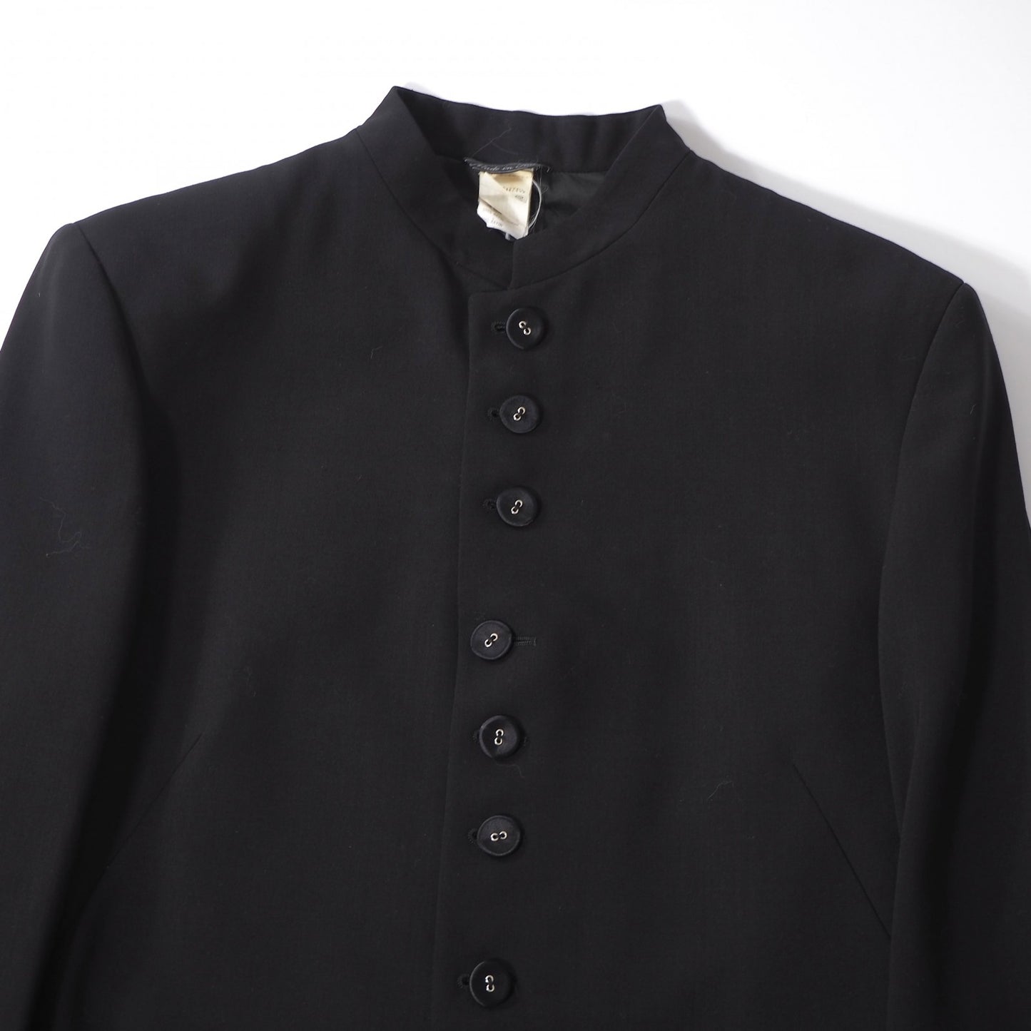 希少 ジャンニヴェルサーチGIANNI VERSACE ヴィンテージ ウール スーツ ロングジャケット パンツ 46 ブラック メンズ 正規品 6-ZA029