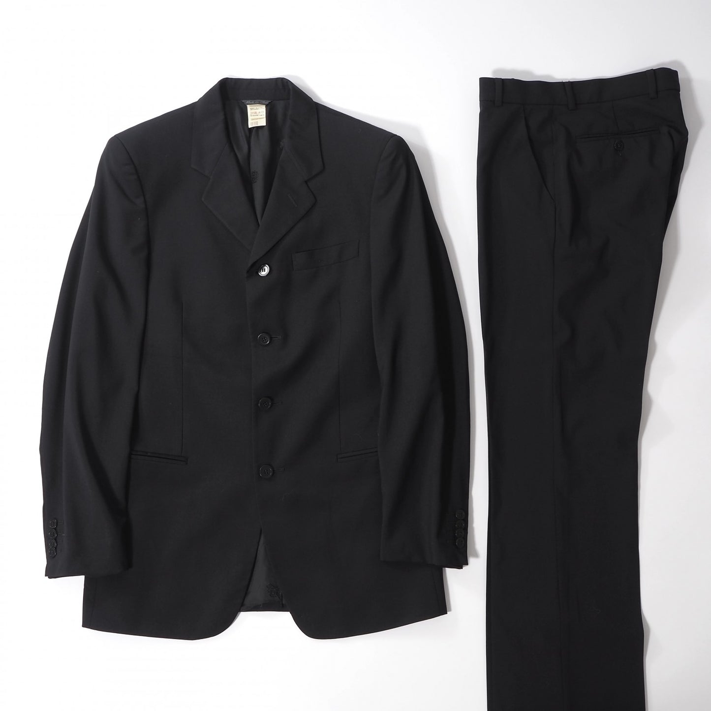 良品 ジャンニヴェルサーチ GIANNI VERSACE ヴィンテージ スーツ ジャケット パンツ 46 ブラック メンズ 正規品 6-ZA030