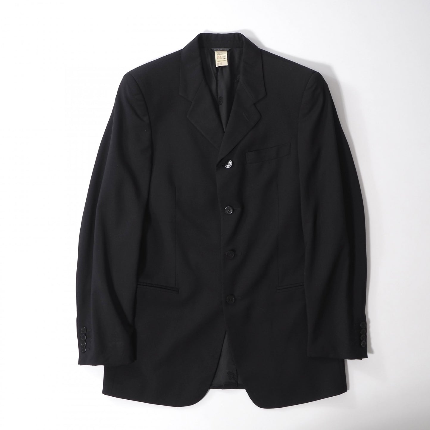 良品 ジャンニヴェルサーチ GIANNI VERSACE ヴィンテージ スーツ ジャケット パンツ 46 ブラック メンズ 正規品 6-ZA030