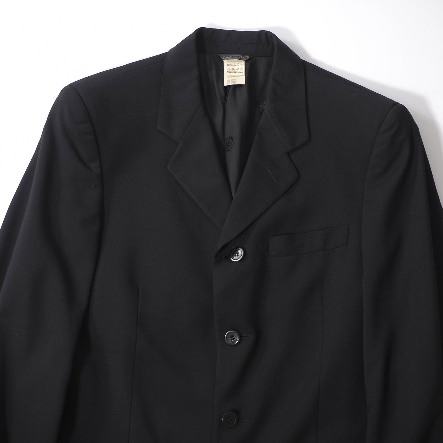 良品 ジャンニヴェルサーチ GIANNI VERSACE ヴィンテージ スーツ ジャケット パンツ 46 ブラック メンズ 正規品 6-ZA030