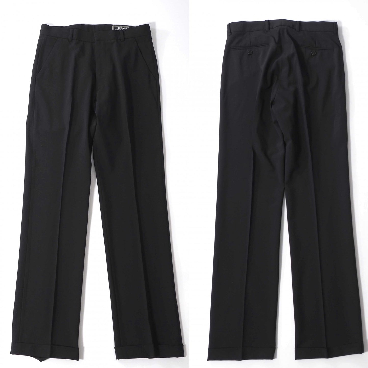 良品 ジャンニヴェルサーチ GIANNI VERSACE ヴィンテージ スーツ ジャケット パンツ 46 ブラック メンズ 正規品 6-ZA030