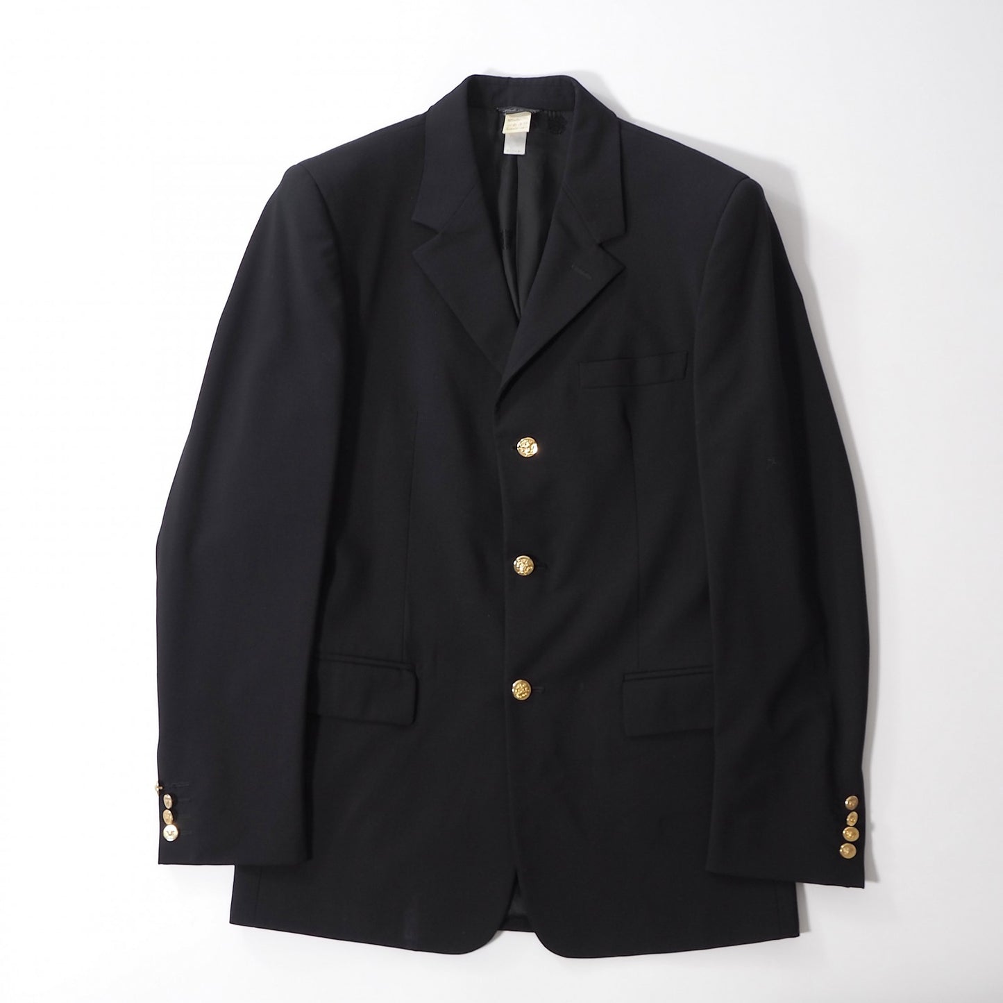 ジャンニヴェルサーチ GIANNI VERSACE ヴィンテージ 金ボタン メデューサ スーツ ジャケット パンツ 46 ブラック メンズ 正規品 6-ZA032