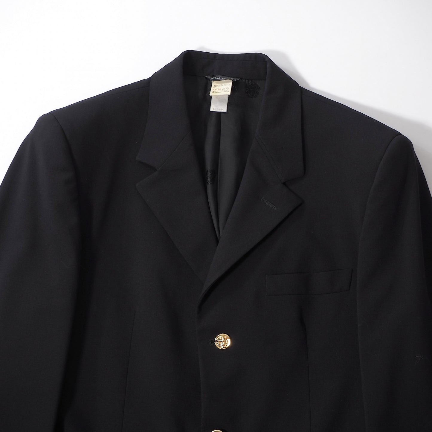 ジャンニヴェルサーチ GIANNI VERSACE ヴィンテージ 金ボタン メデューサ スーツ ジャケット パンツ 46 ブラック メンズ 正規品 6-ZA032