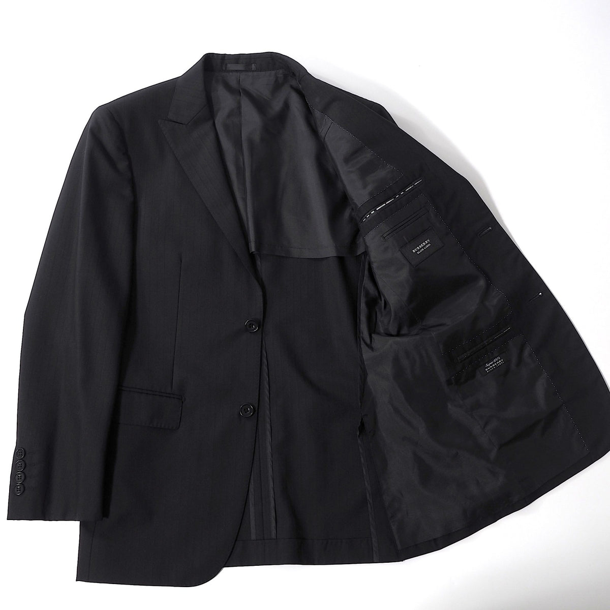 美品 バーバリー BURBERRY BLACK LABEL スーツ ジャケット パンツ 38 ブラック メンズ 正規品 6-ZC002
