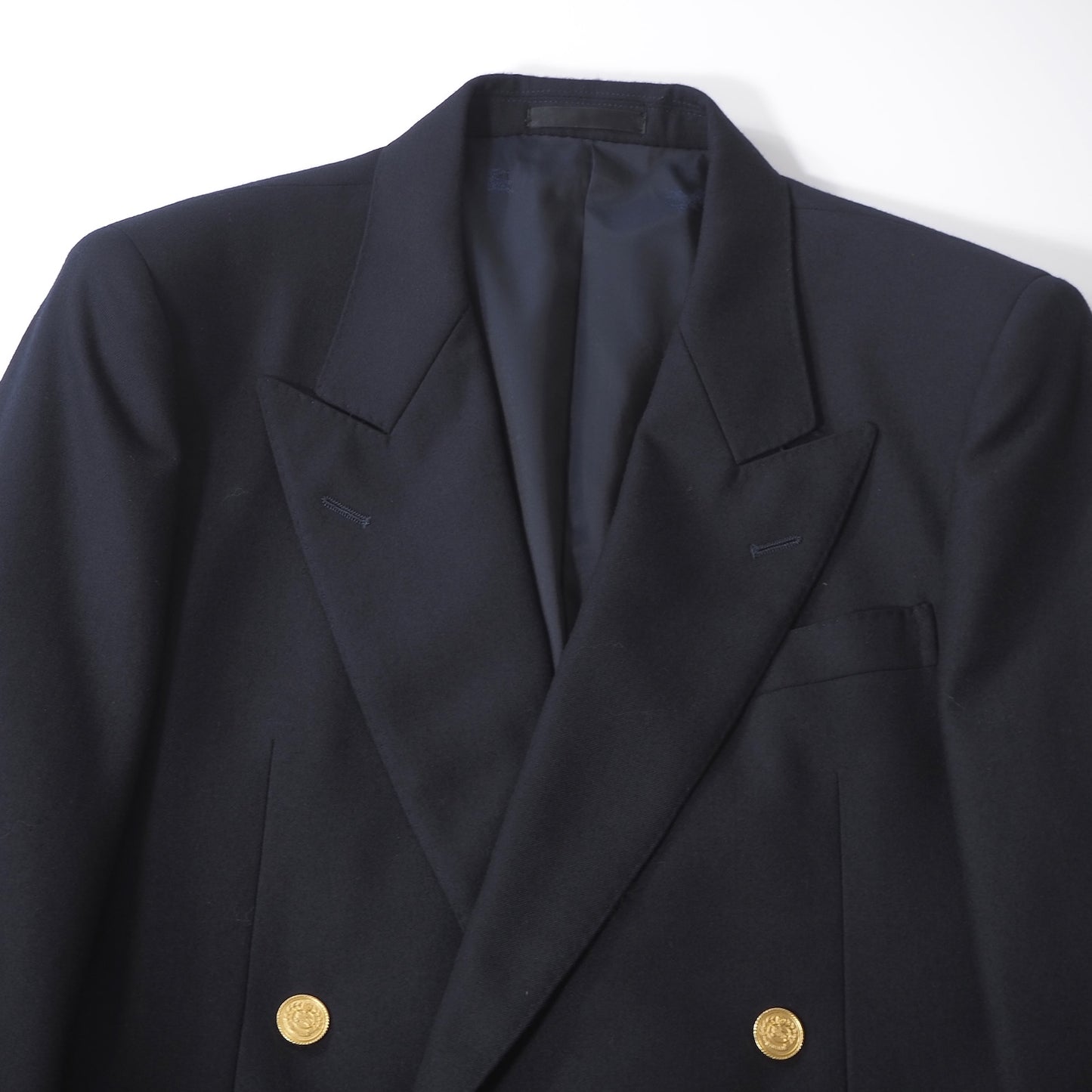 美品 バーバリー Burberrys’ ヴィンテージ 金ボタン ダブルブレストスーツ ジャケット スラックス 94-84-165 ネイビー メンズ 正規品 6-ZC004