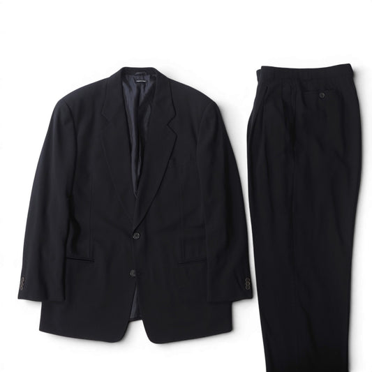 ジョルジオアルマーニ GIORGIO ARMANI ヴィンテージ 黒タグ スーツ ジャケット パンツ 52 ダークネイビー メンズ 正規品 6-ZC005