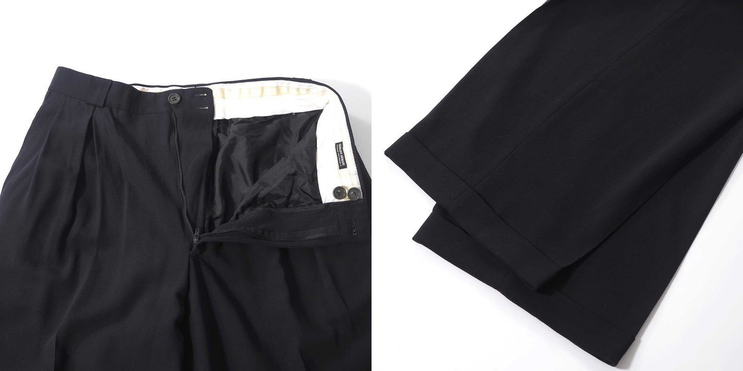 ジョルジオアルマーニ GIORGIO ARMANI ヴィンテージ 黒タグ スーツ ジャケット パンツ 52 ダークネイビー メンズ 正規品 6-ZC005