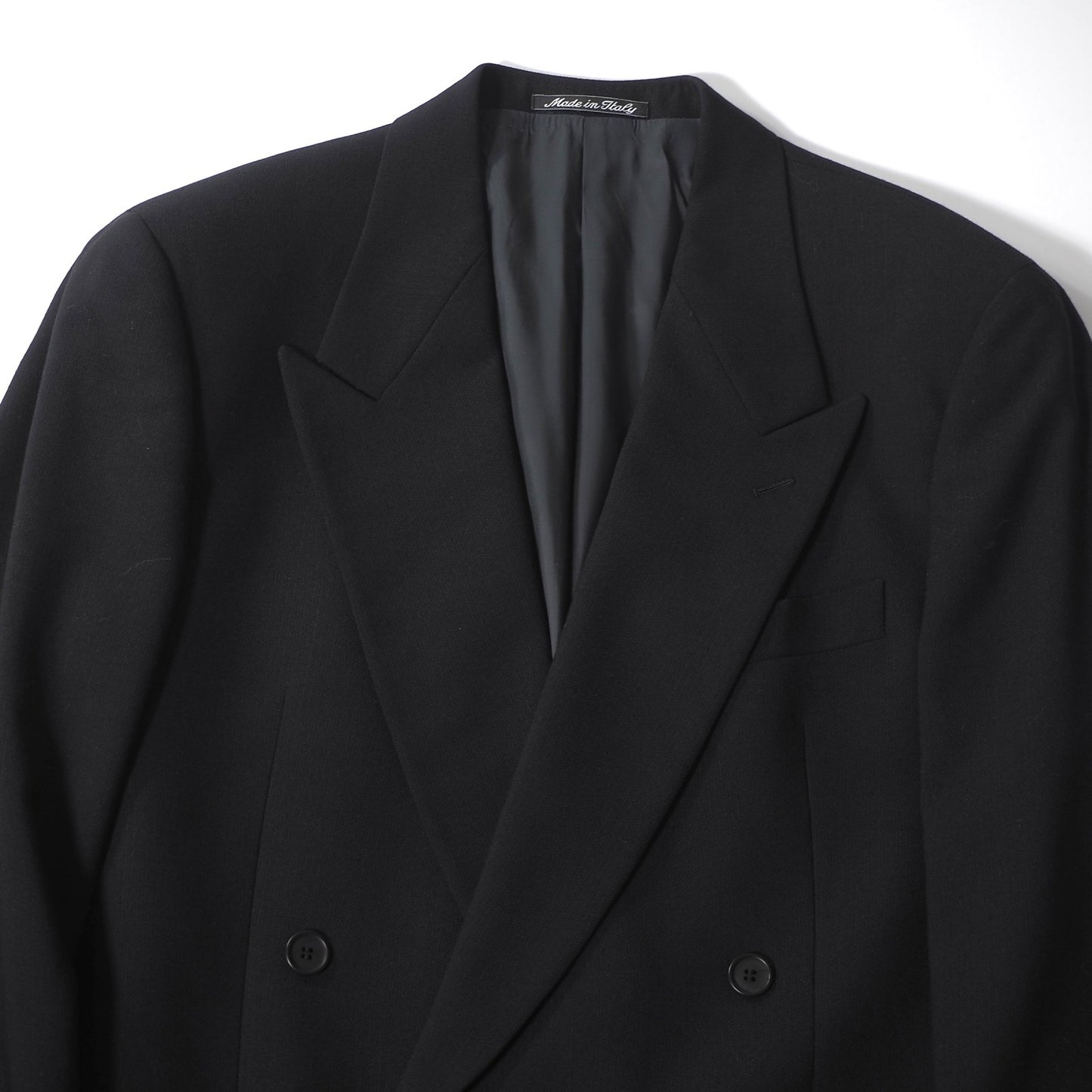 ジョルジオアルマーニ GIORGIO ARMANI ダブルブレスト ストレッチ スーツ ジャケット スラックス 48 ブラック メンズ 正規品 6-ZC007