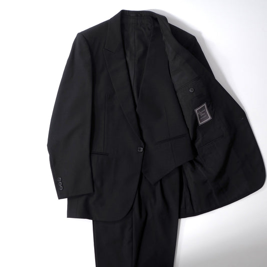 美品 クリスチャンディオール Christian Dior MONSIEUR ヴィンテージ 3ピース スーツ 92-80-170 ブラック メンズ 正規品 6-ZC009