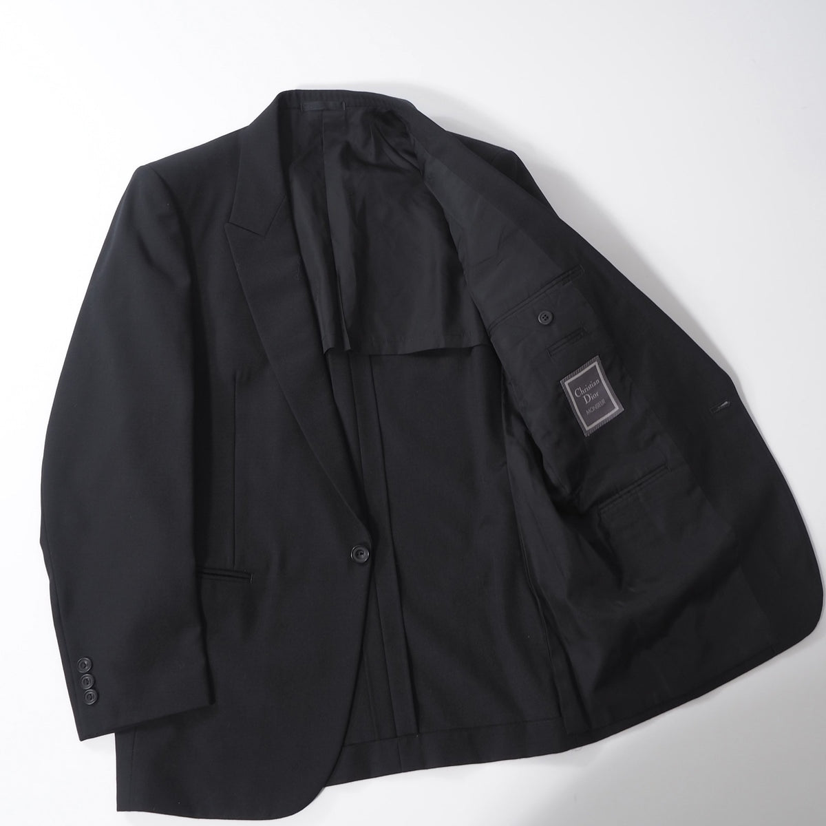美品 クリスチャンディオール Christian Dior MONSIEUR ヴィンテージ 3ピース スーツ 92-80-170 ブラック メンズ 正規品 6-ZC009
