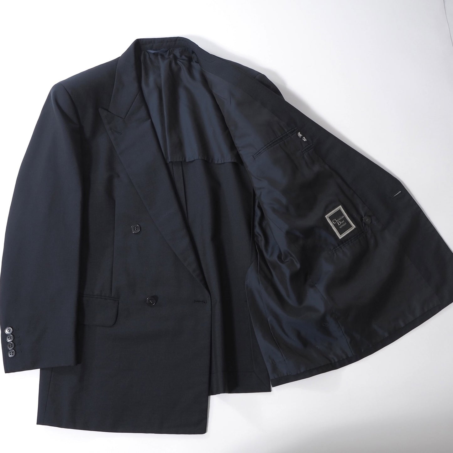 クリスチャンディオール Christian Dior MONSIEUR ヴィンテージ ダブルブレスト スーツ ジャケット パンツ 101-91-180 ネイビー メンズ 正規品 6-ZC012