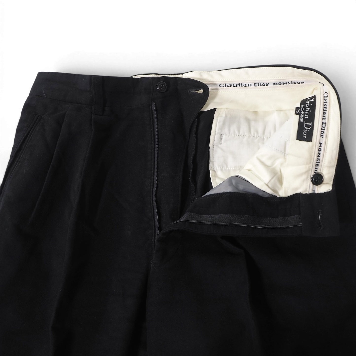 クリスチャンディオール Christian Dior MONSIEUR ヴィンテージ ワイド スラックス 79 S ブラック メンズ 正規品 6-ZC017