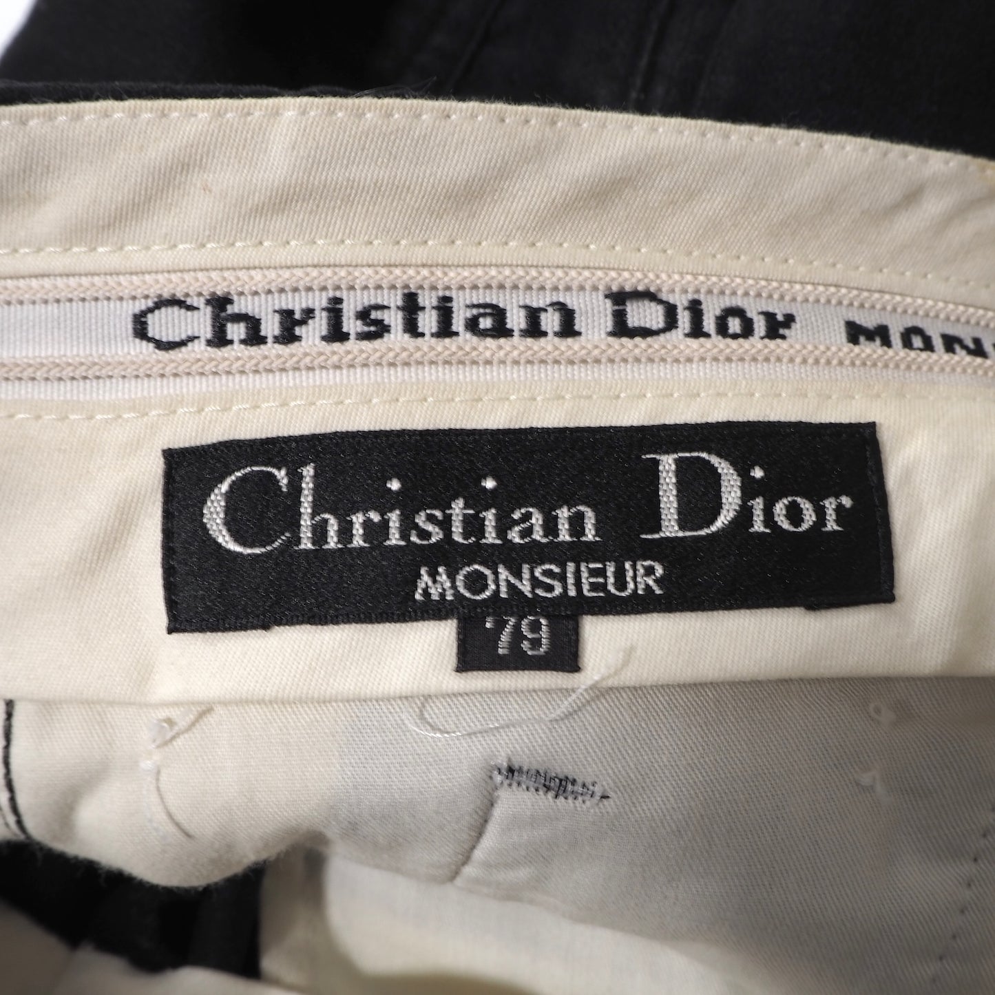 クリスチャンディオール Christian Dior MONSIEUR ヴィンテージ ワイド スラックス 79 S ブラック メンズ 正規品 6-ZC017