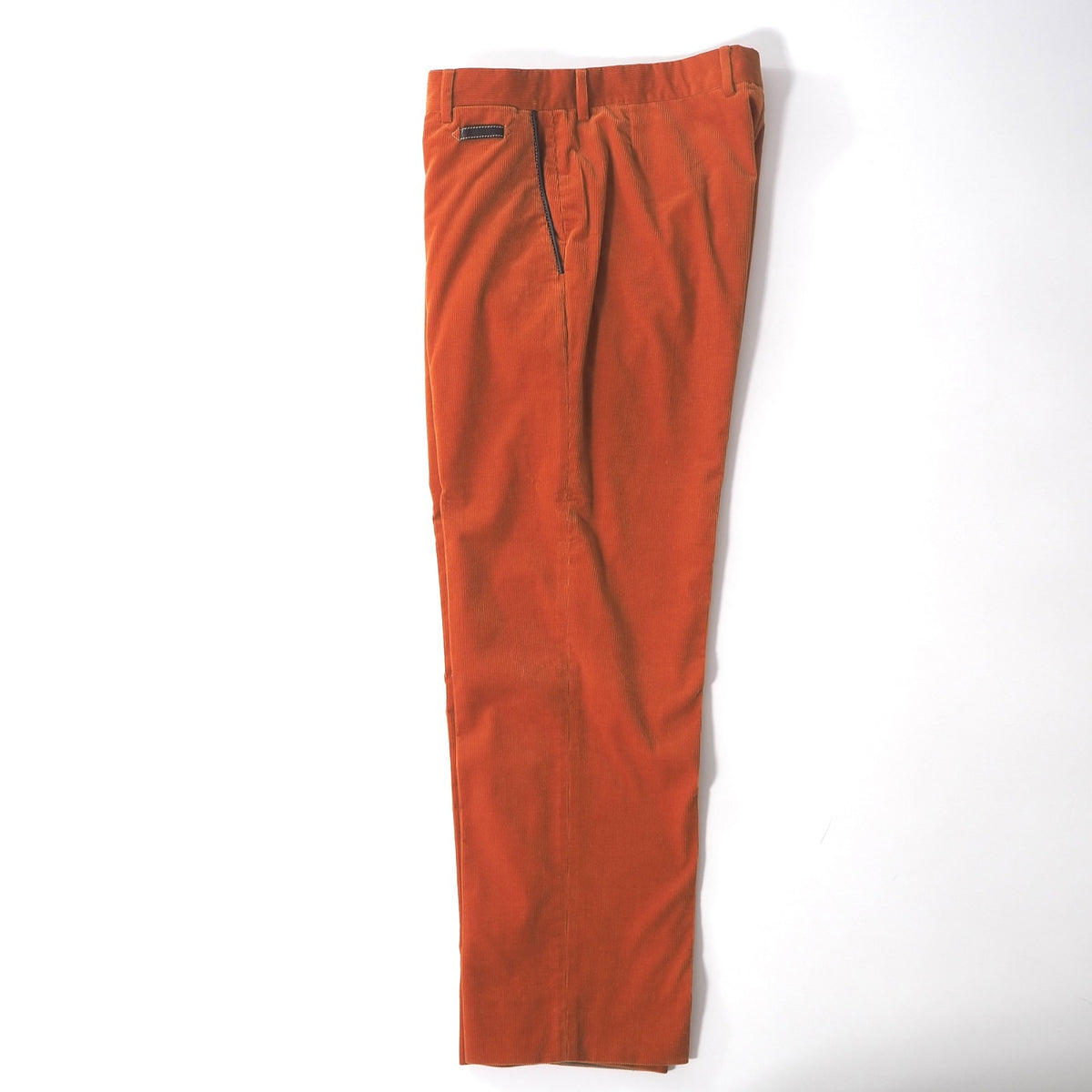 エルメス HERMES レザートリムコーデュロイ スラックス パンツ トラウザー 44 52相当 オレンジ メンズ 正規品 6-ZC018