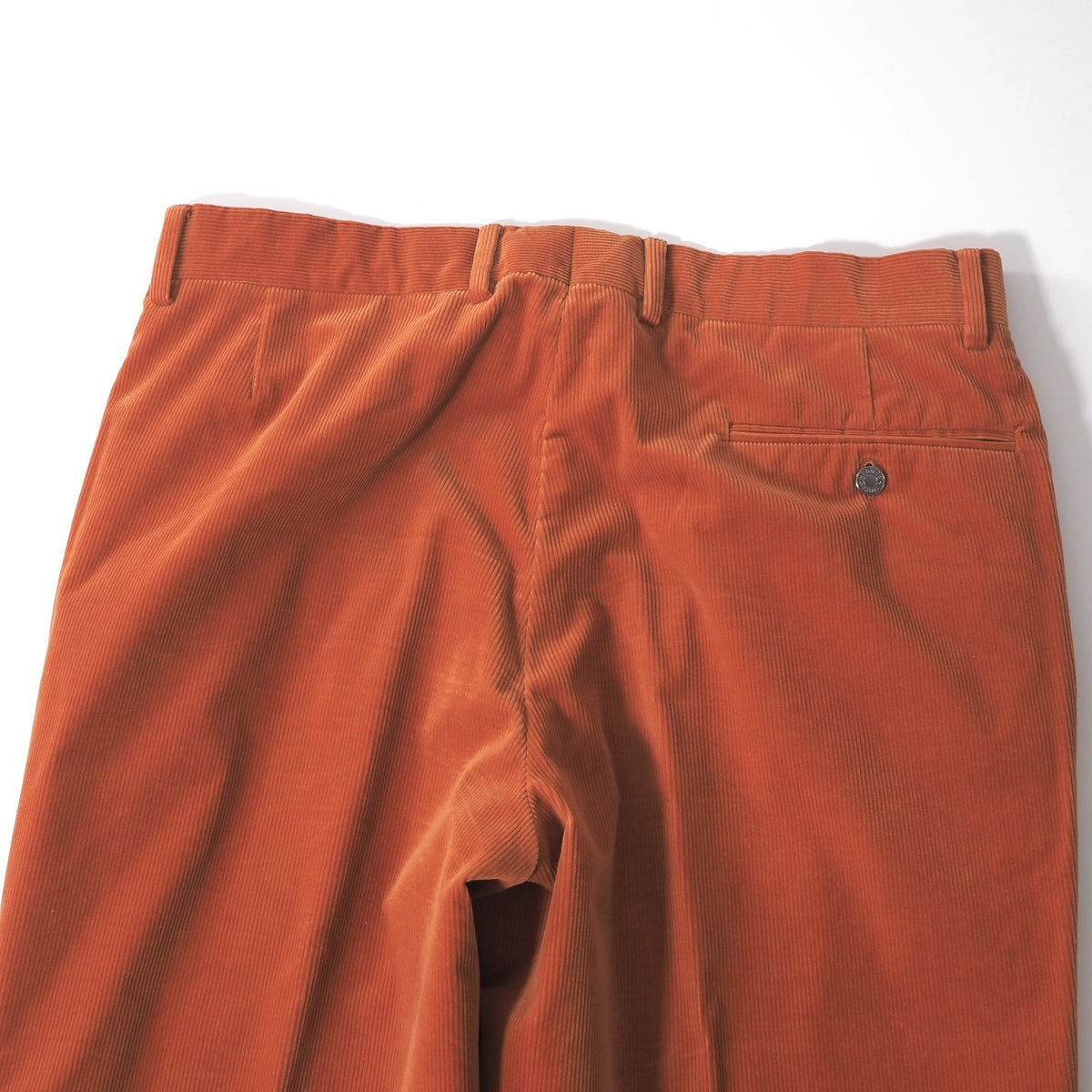 エルメス HERMES レザートリムコーデュロイ スラックス パンツ トラウザー 44 52相当 オレンジ メンズ 正規品 6-ZC018