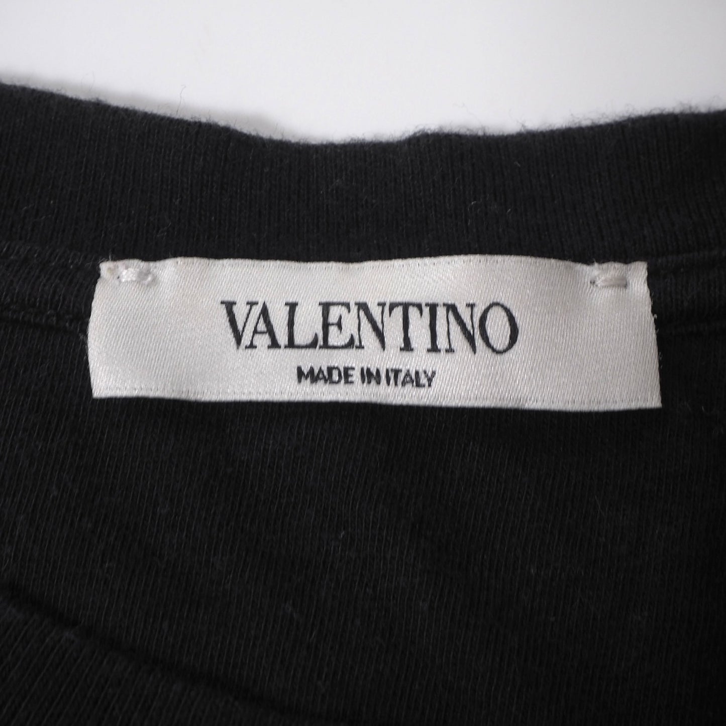 ヴァレンティノ VALENTINO ロゴプリント オーバーサイズ クルーネック Tシャツ カットソー S ブラック メンズ 正規品 6-ZD001