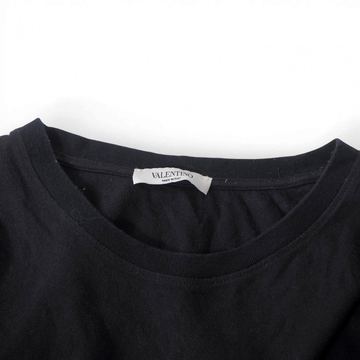 ヴァレンティノ VALENTINO ロゴプリント オーバーサイズ クルーネック Tシャツ カットソー S ブラック メンズ 正規品 6-ZD001