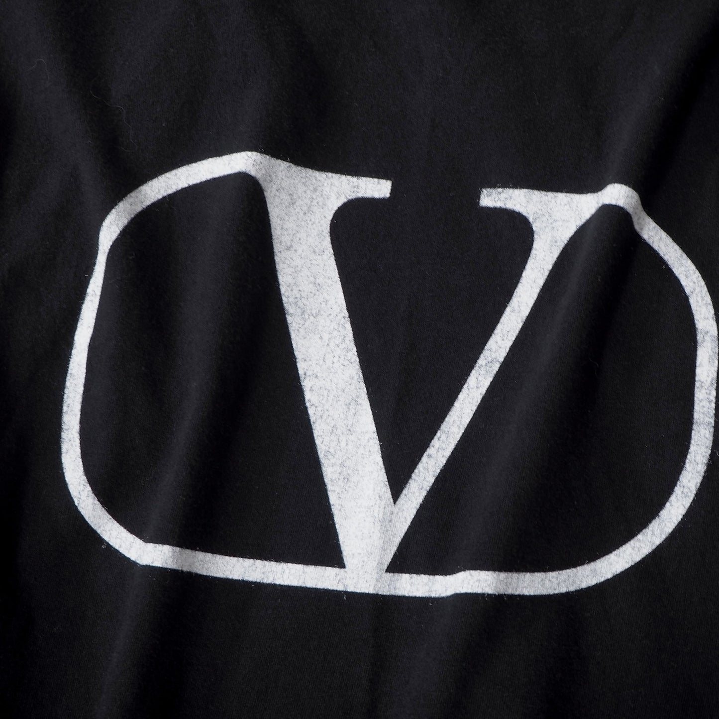 ヴァレンティノ VALENTINO ロゴプリント オーバーサイズ クルーネック Tシャツ カットソー S ブラック メンズ 正規品 6-ZD001