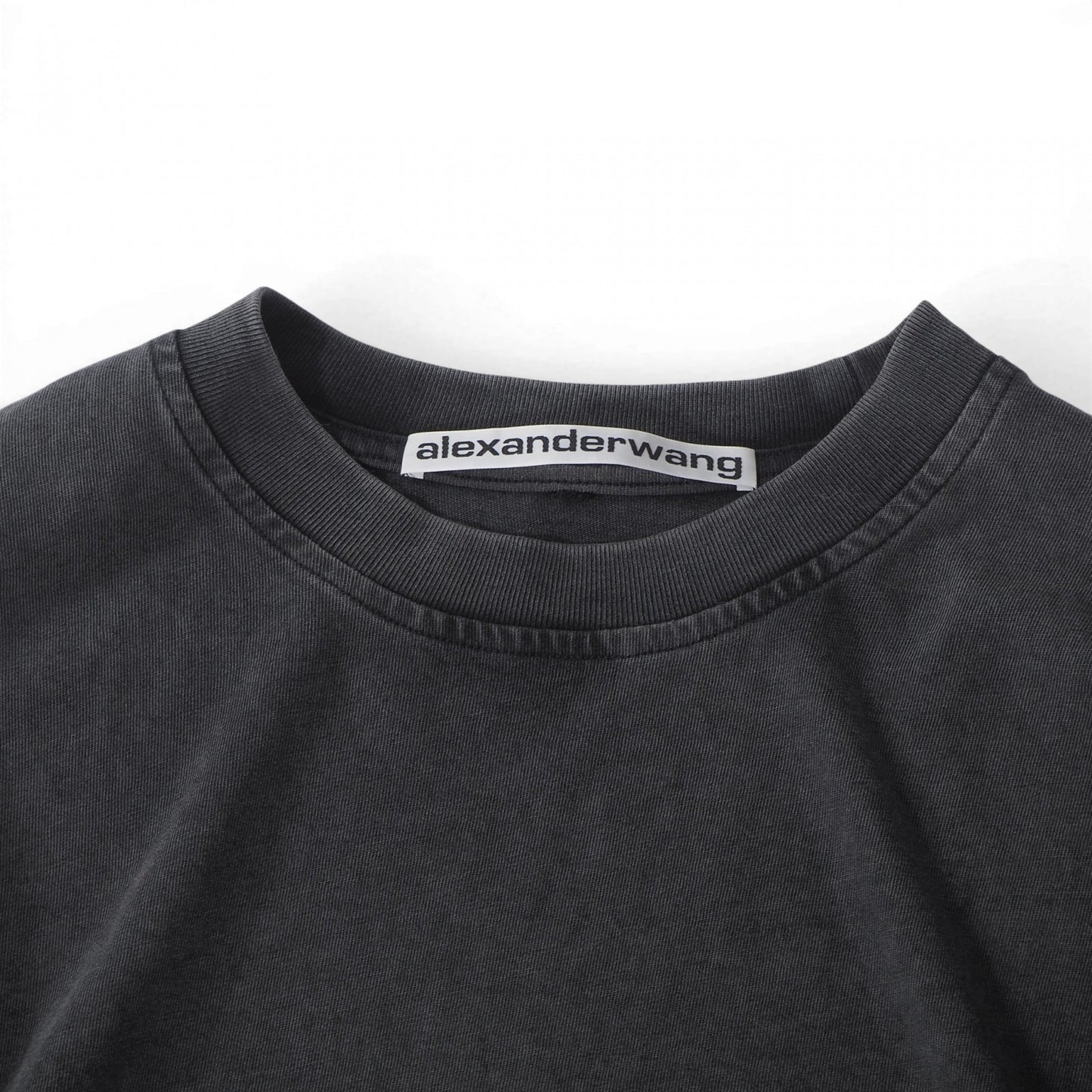 美品 アレキサンダーワン alexanderwang オーバーサイズ アシッド ウォッシュ ロングスリーブ Tシャツ ロンT S ダークグレー メンズ 正規品 6-ZD003
