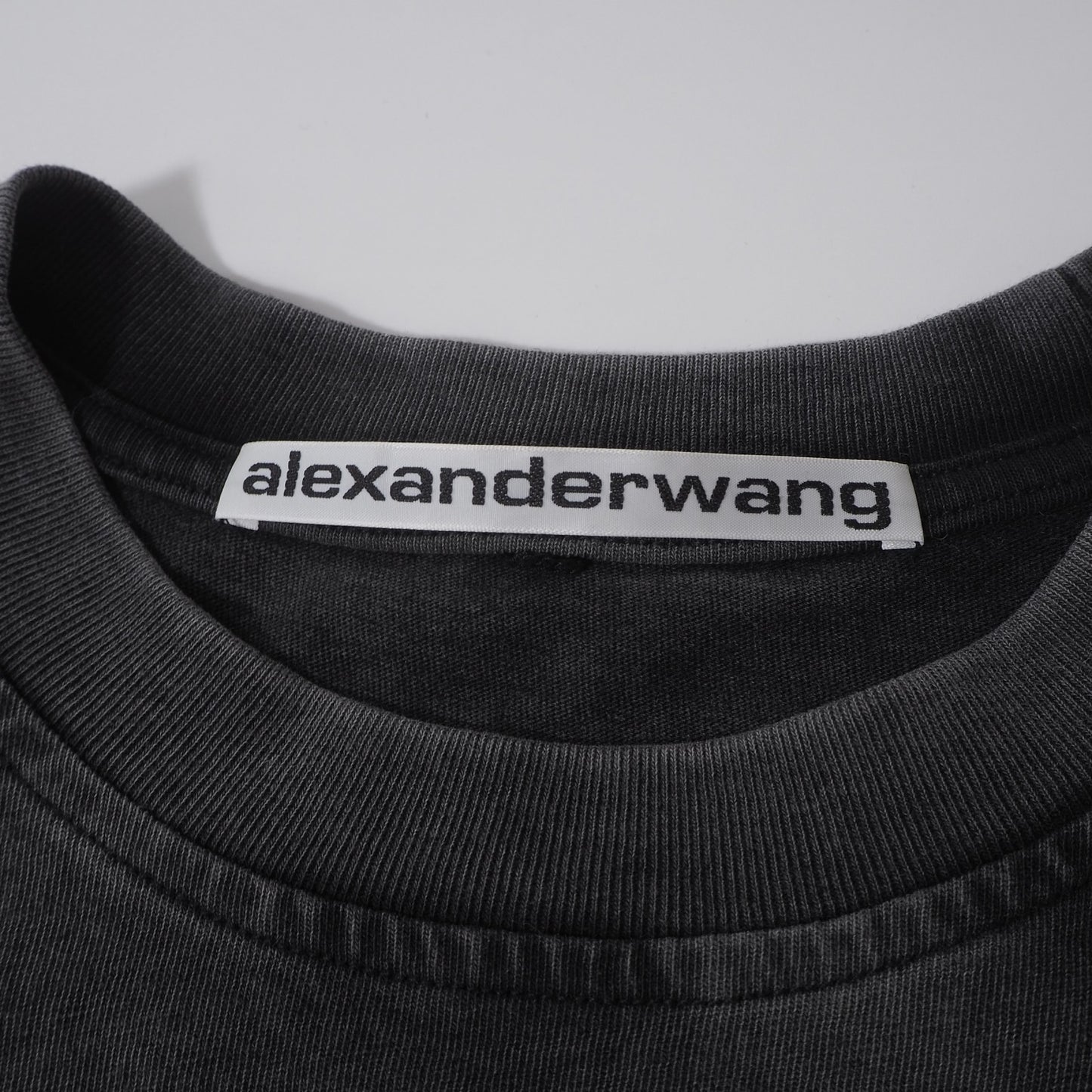 美品 アレキサンダーワン alexanderwang オーバーサイズ アシッド ウォッシュ ロングスリーブ Tシャツ ロンT S ダークグレー メンズ 正規品 6-ZD003