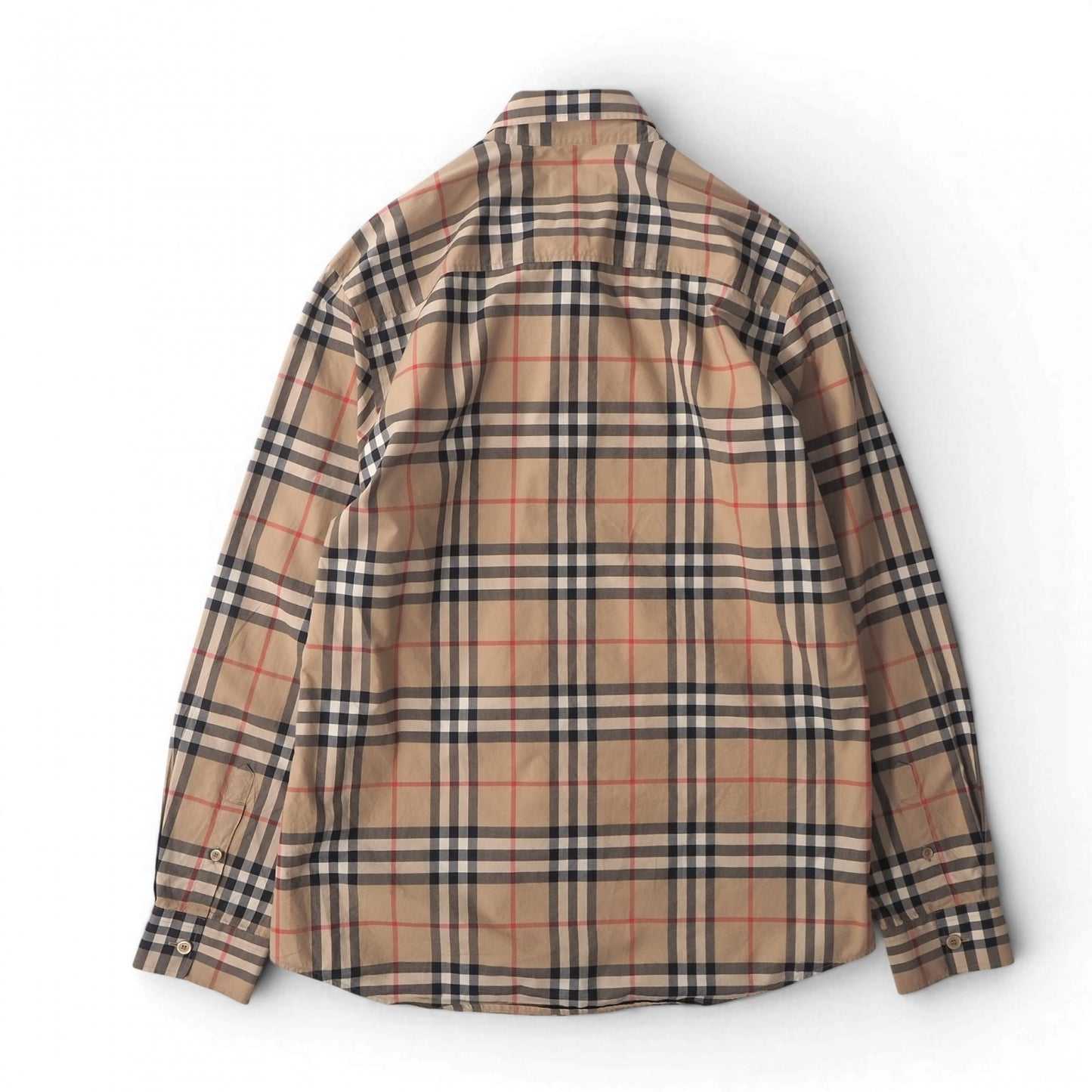 バーバリー BURBERRY ノバチェック 長袖 シャツ M ライトブラウン メンズ 正規品 6-ZD010