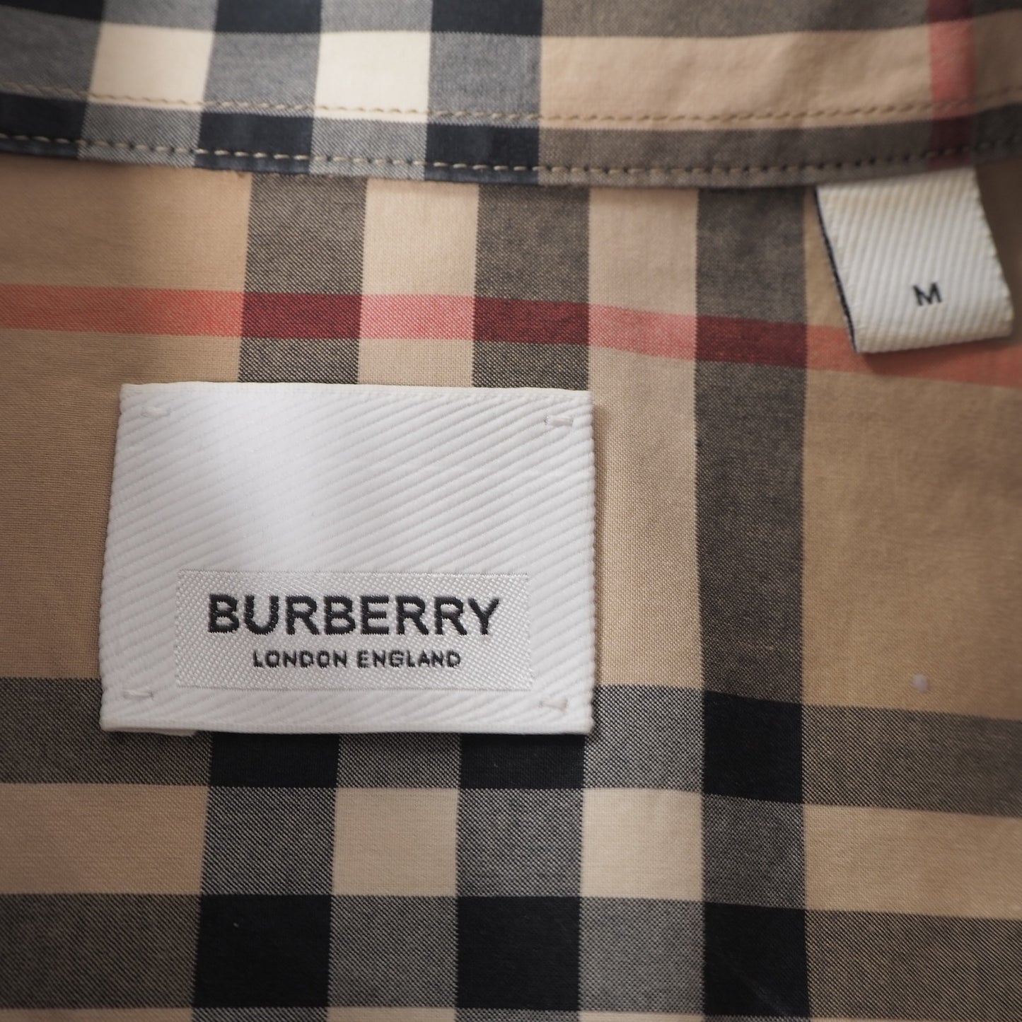 バーバリー BURBERRY ノバチェック 長袖 シャツ M ライトブラウン メンズ 正規品 6-ZD010