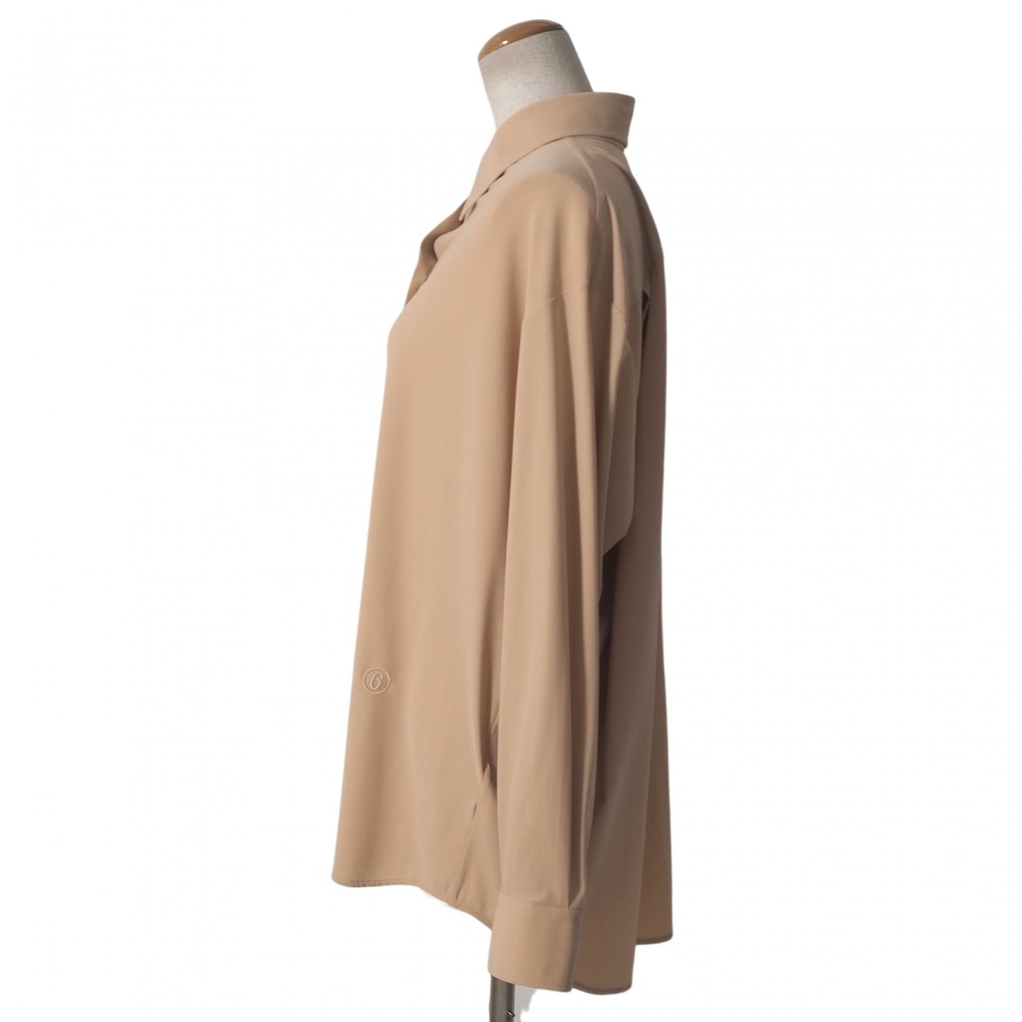 美品 MM6 メゾンマルジェラ 21SS ストレッチ シャツ 38 ベージュ レディース 正規品 6-ZD016