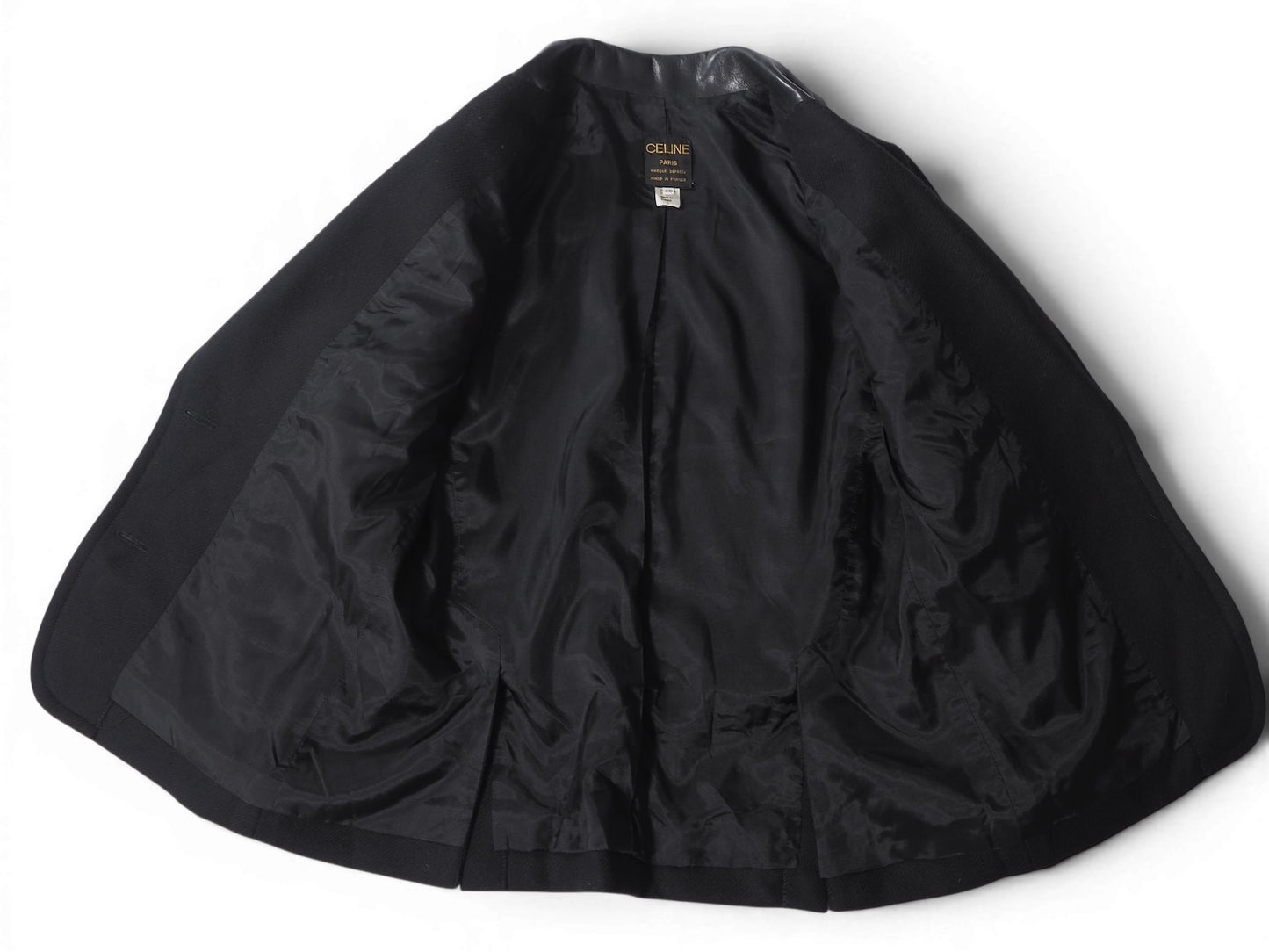 セリーヌ CELINE ヴィンテージ レザー トリム ジャケット 40 ブラック レディース 正規品 6-ZE026