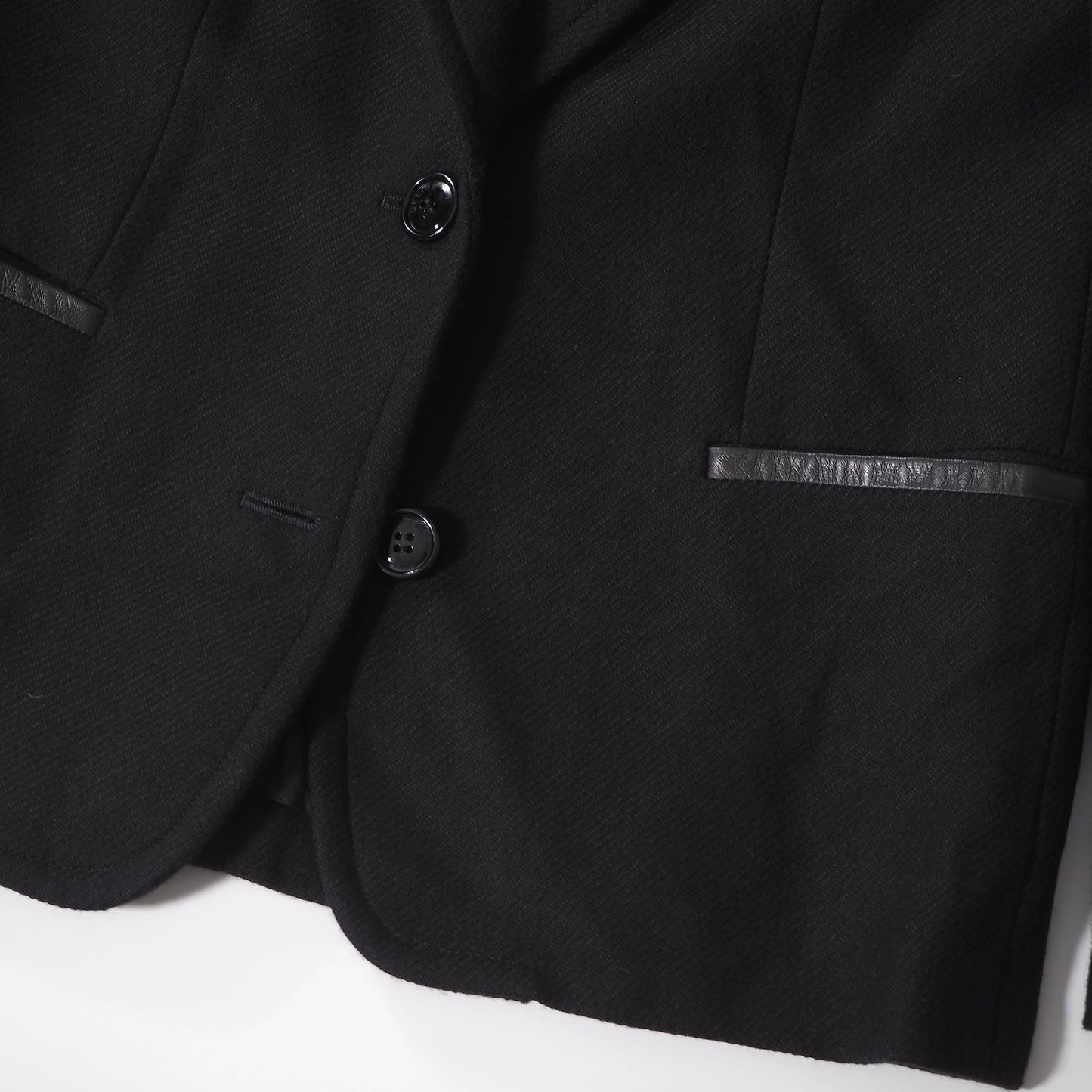 セリーヌ CELINE ヴィンテージ レザー トリム ジャケット 40 ブラック レディース 正規品 6-ZE026