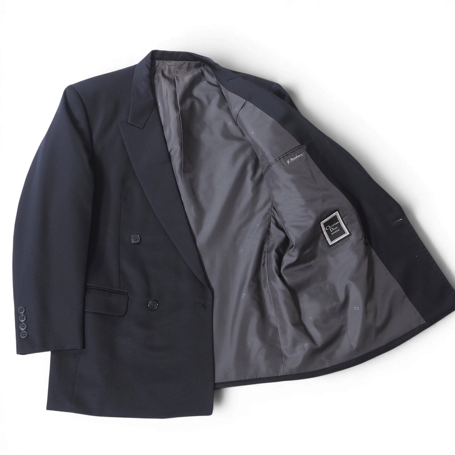 美品 クリスチャンディオール Christian Dior MONSIEUR ヴィンテージ スーツ 91-79-170 ネイビー メンズ 正規品 6-ZE028