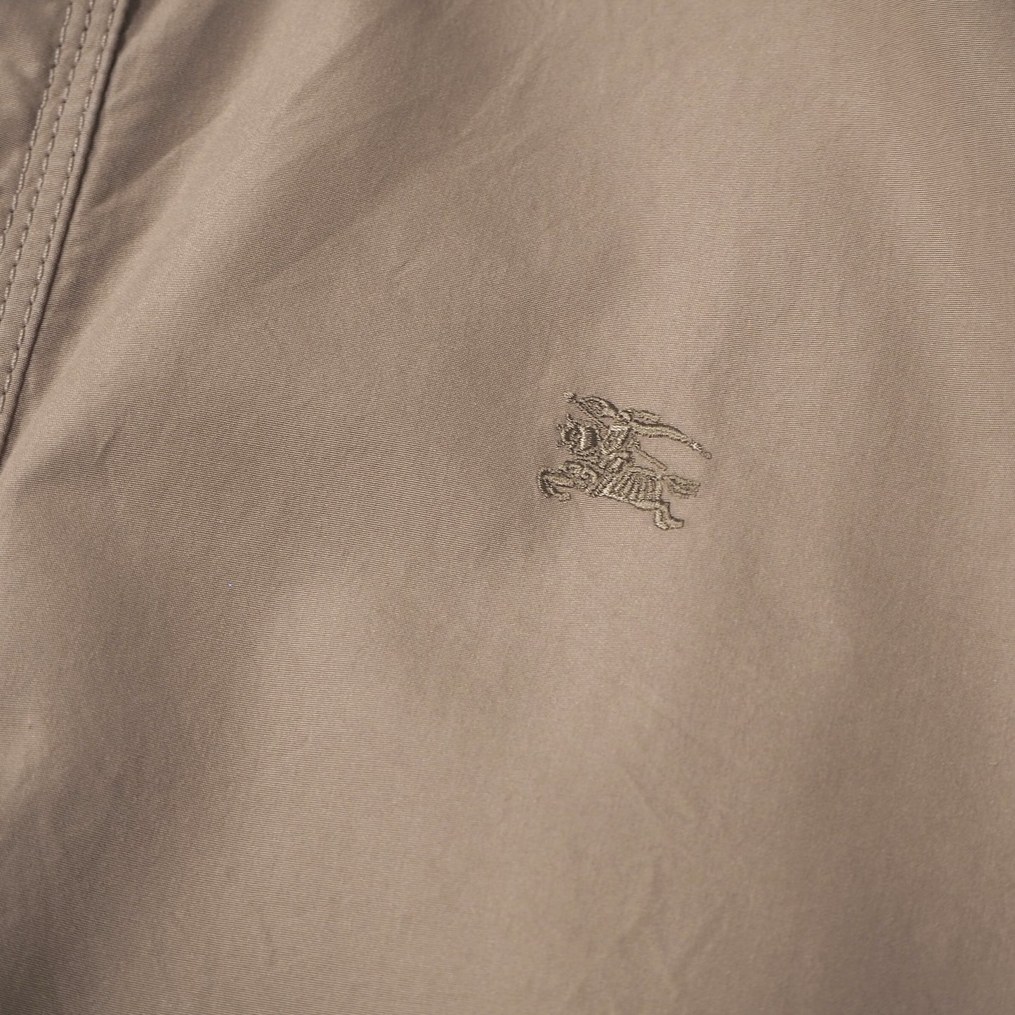 美品 バーバリー Burberry コットン シルク ホース刺繍 ノバチェック ハリントンジャケット ブルゾン 2L ベージュ メンズ 正規品 6-ZE038