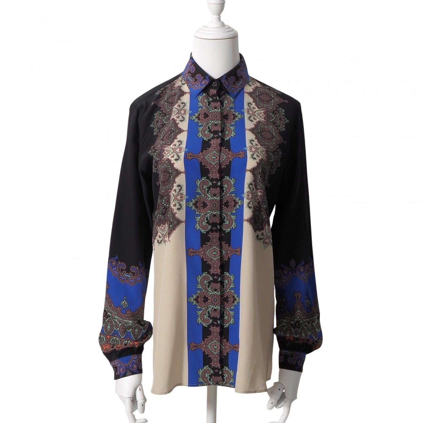 エトロ ETRO イタリア製 シルク 長袖 シャツ ブラウス 38 マルチカラー レディース 正規品 6-ZE041