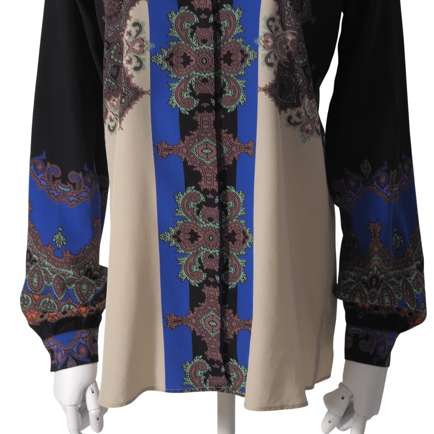 エトロ ETRO イタリア製 シルク 長袖 シャツ ブラウス 38 マルチカラー レディース 正規品 6-ZE041