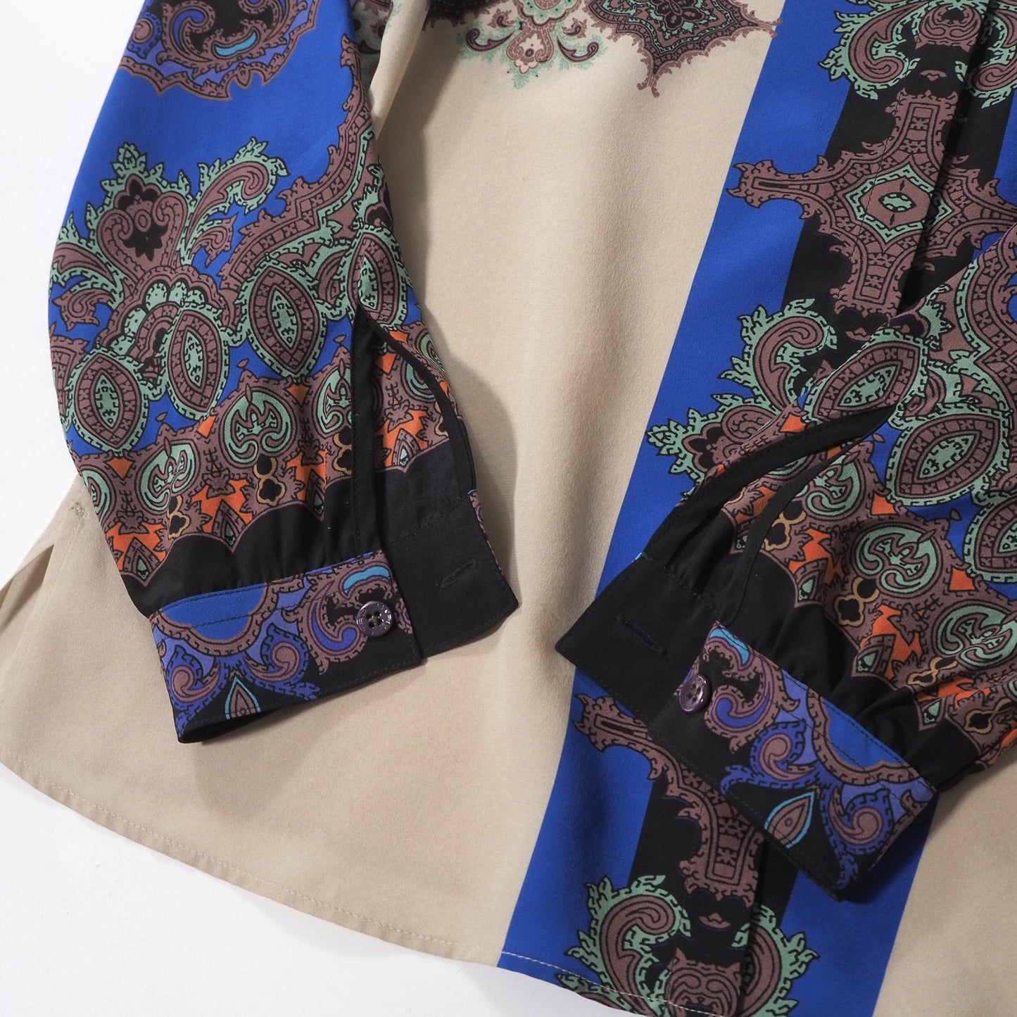 エトロ ETRO イタリア製 シルク 長袖 シャツ ブラウス 38 マルチカラー レディース 正規品 6-ZE041