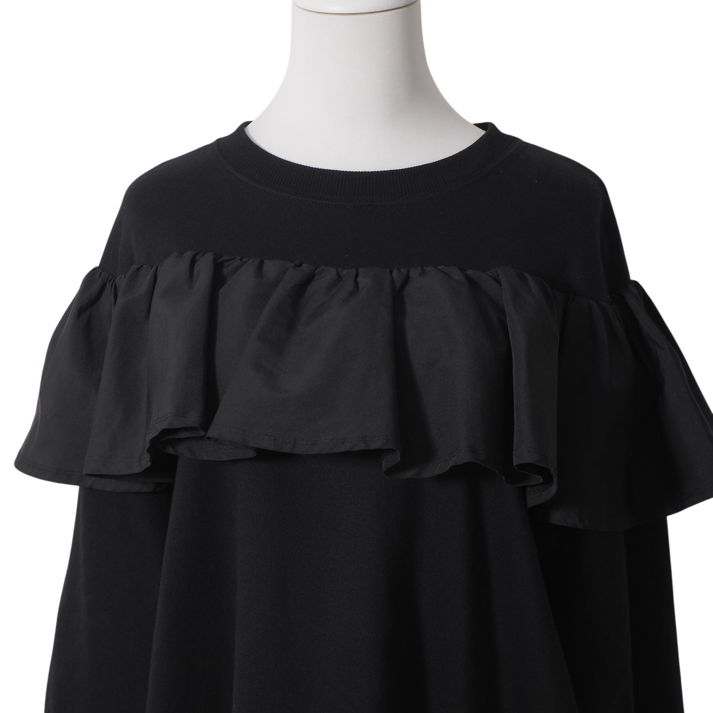 美品 ヴァレンティノ VALENTINO 20SS フリル リボン プルオーバー スウェット M ブラック レディース 正規品 6-ZE044