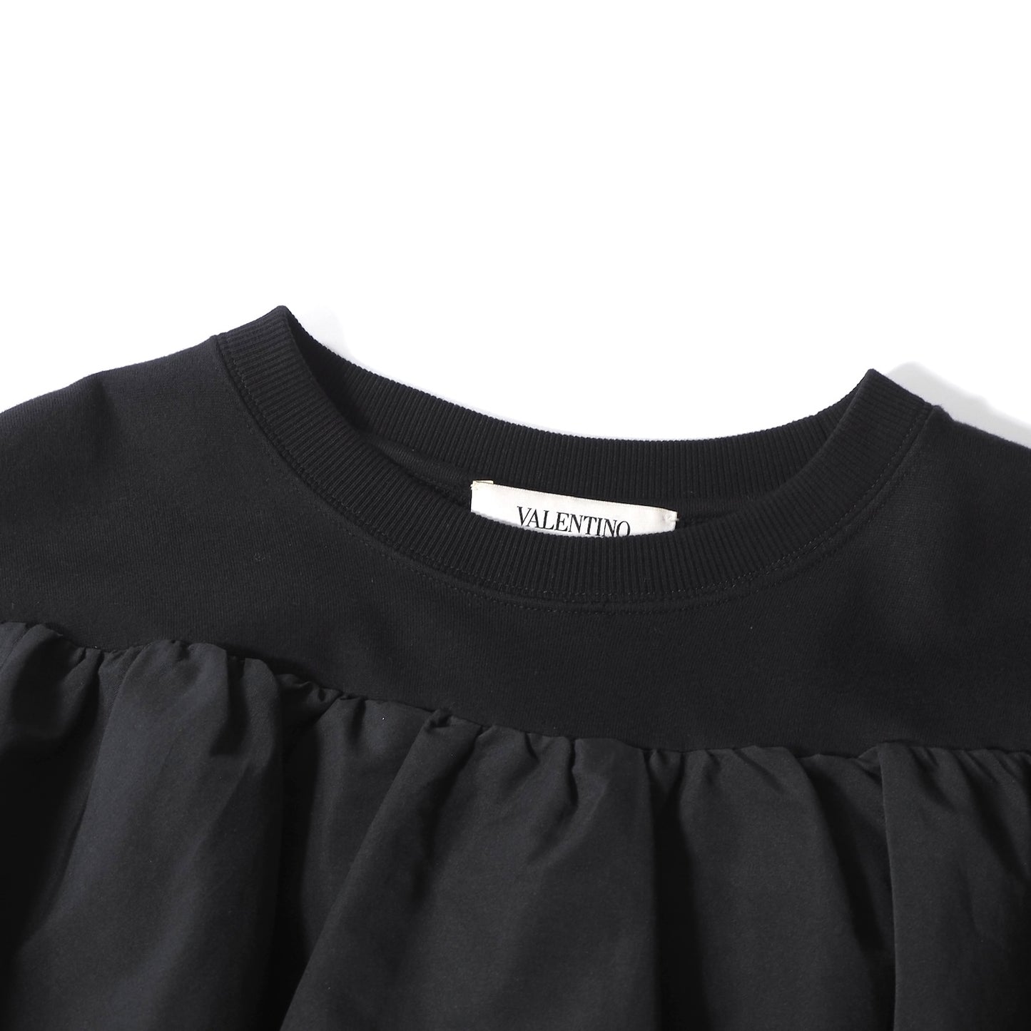 美品 ヴァレンティノ VALENTINO 20SS フリル リボン プルオーバー スウェット M ブラック レディース 正規品 6-ZE044