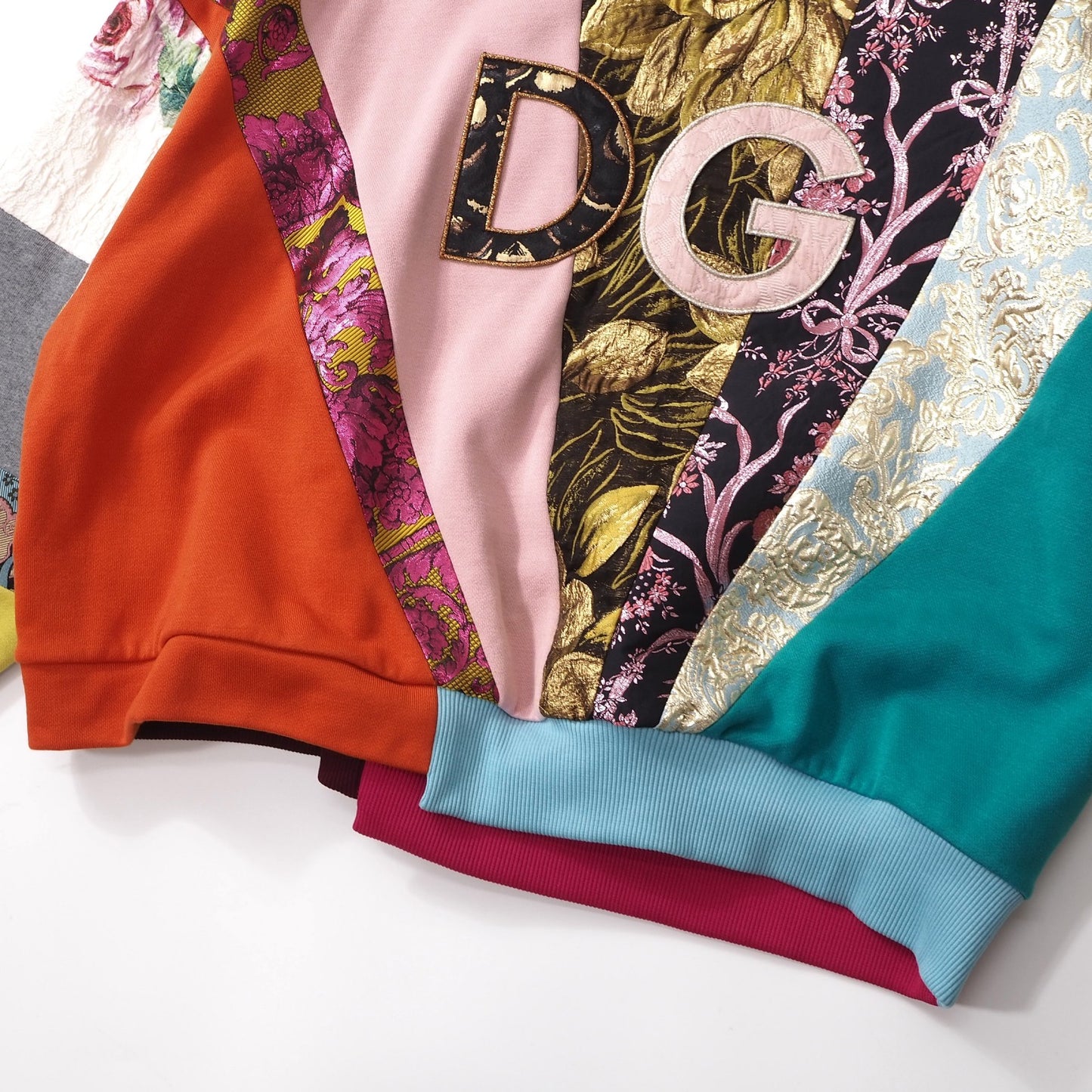 美品 ドルチェ＆ガッバーナ DOLCE＆GABBANA エンブロイダリー パッチワーク プルオーバー スウェットシャツ 38 マルチカラー レディース 正規品 6-ZF064