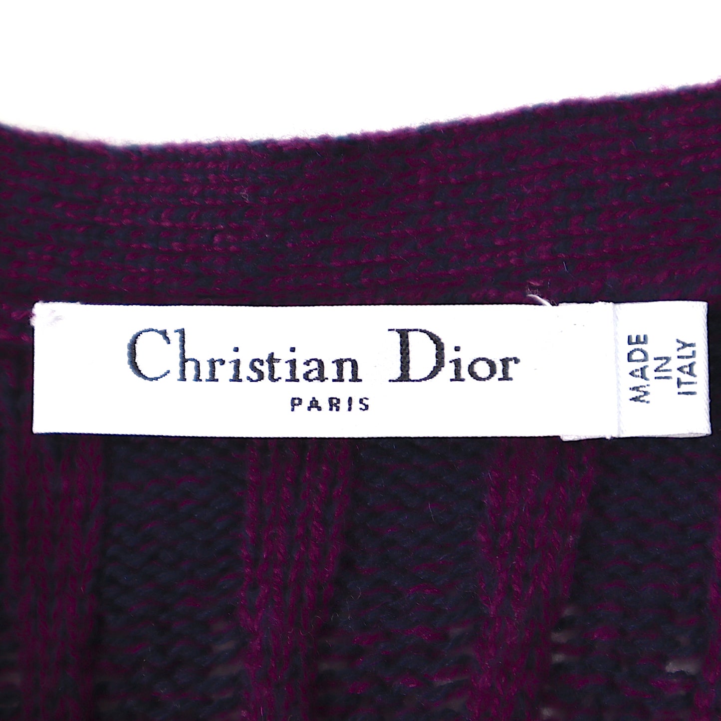 クリスチャンディオール Christian Dior ニット ベスト 38 パープル/ブラック レディース 3-SJ023