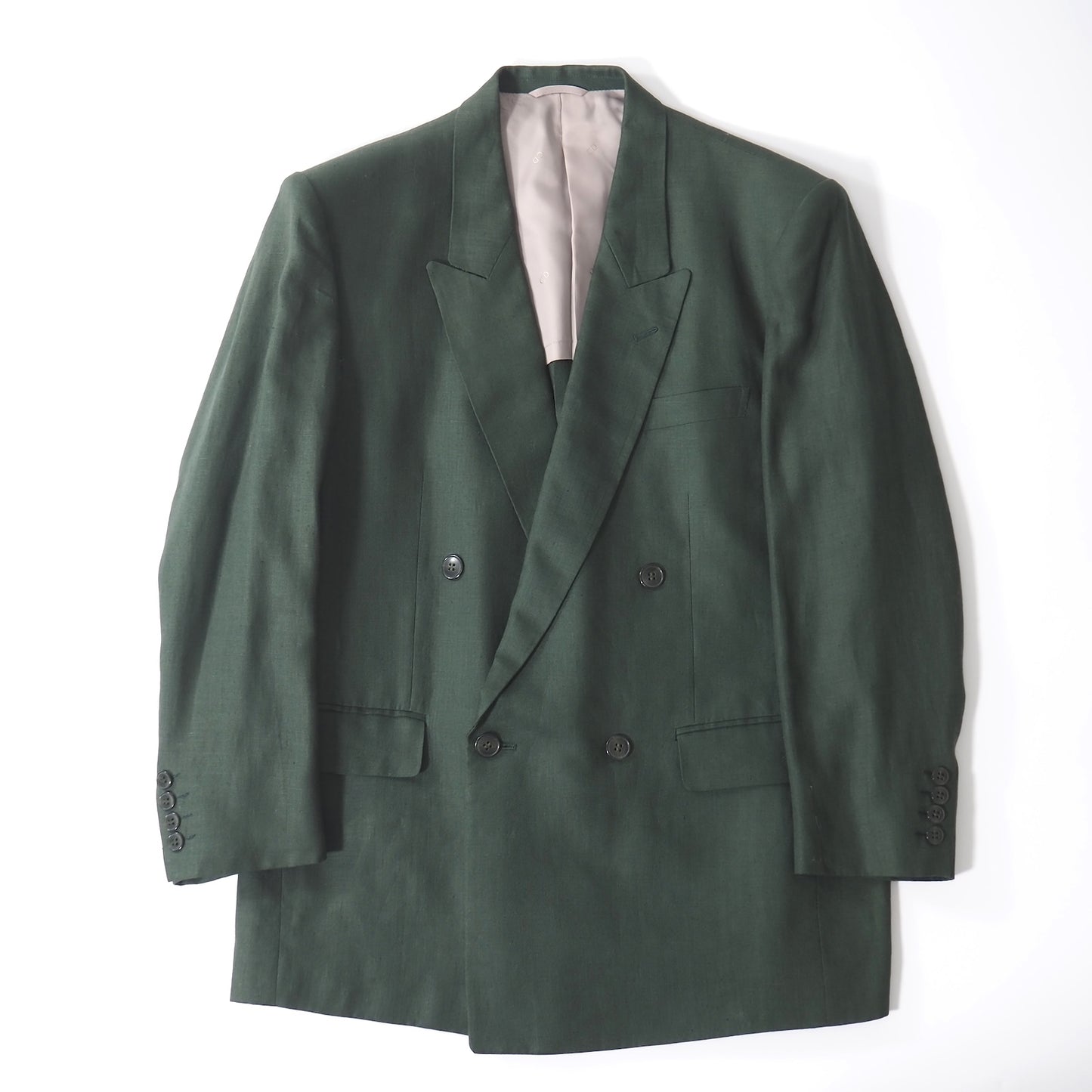 美品 クリスチャンディオール Christian Dior リネン ジャケット AB-5 グリーン メンズ 正規品 M3-SL017