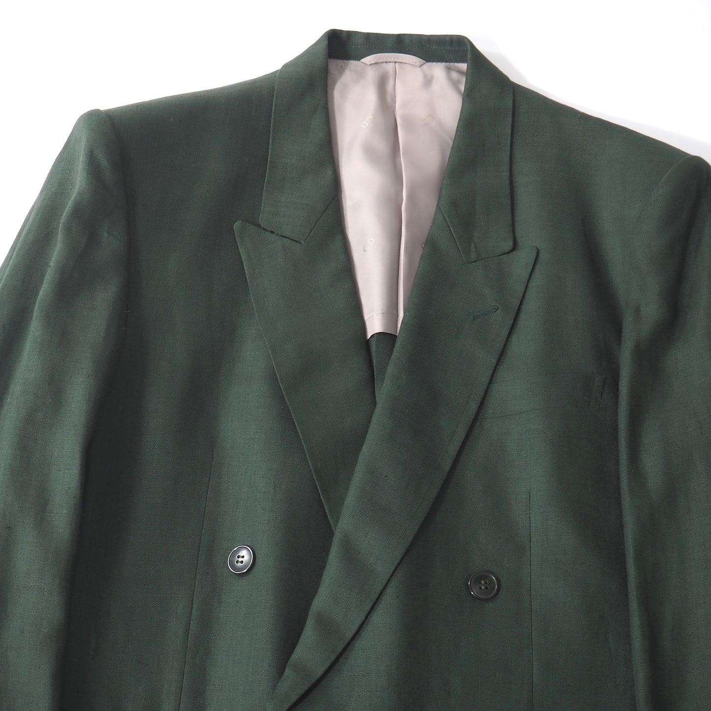 美品 クリスチャンディオール Christian Dior リネン ジャケット AB-5 グリーン メンズ 正規品 M3-SL017
