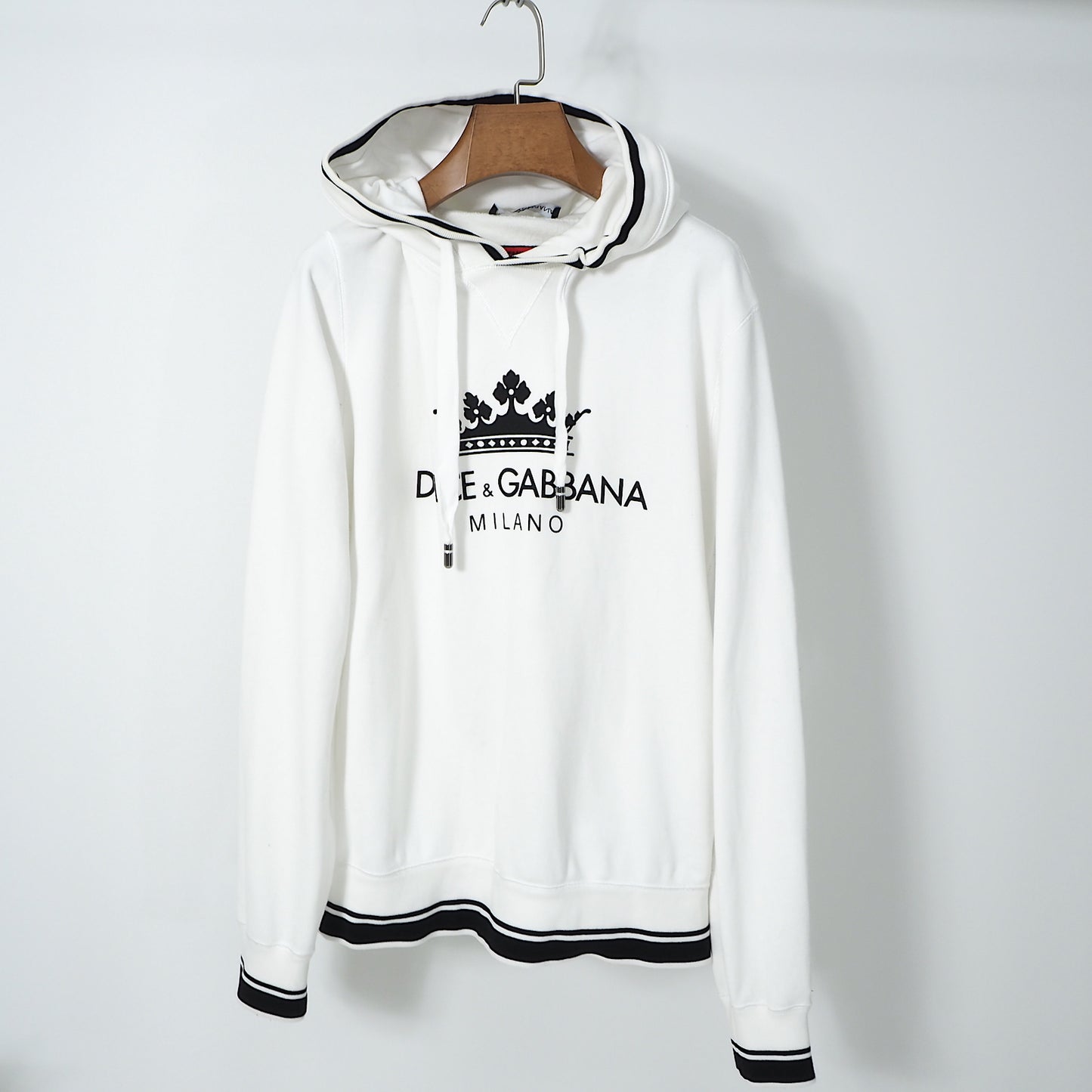 ドルチェ&ガッバーナ DOLCE＆GABBANA ロゴ パーカー 48 ホワイト 美品 メンズ M3-YK115