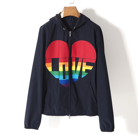 美品 ヴァレンティノ VALENTINO ナイロン フーデッド ジャケット ダブルジップ 48 ダークネイビー メンズ 正規品 5-ZC033