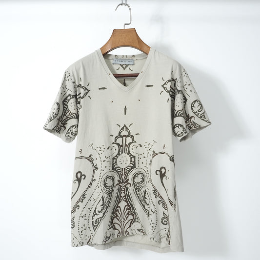 エトロ ETRO イタリア製 ペイズリー柄 プルオーバー カットソー Tシャツ M グレー メンズ 正規品 4-YF025