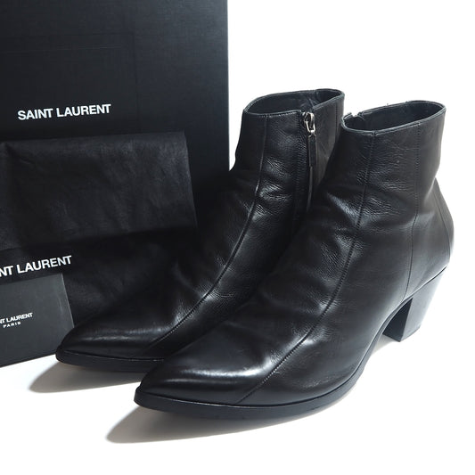 サンローランパリ SAINT LAURENT PARIS ルーカス サイドジップ レザー ブーツ 44 28㎝相当 ブラック メンズ 正規品 5-YB015