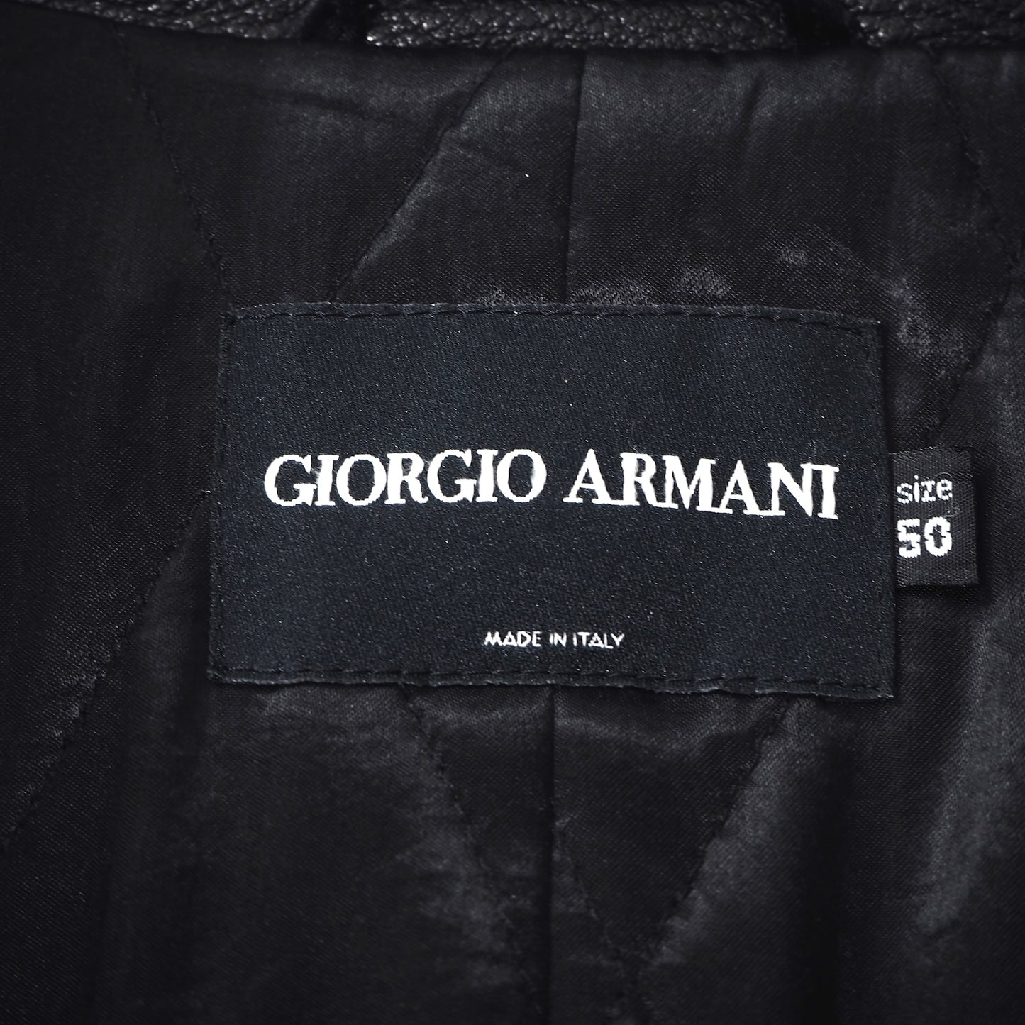 ジョルジオアルマーニ GIORGIO ARMANI 最高級 黒タグ ダブルブレスト レザーコート 50 ブラック メンズ 極美品 正規品 5-DA004